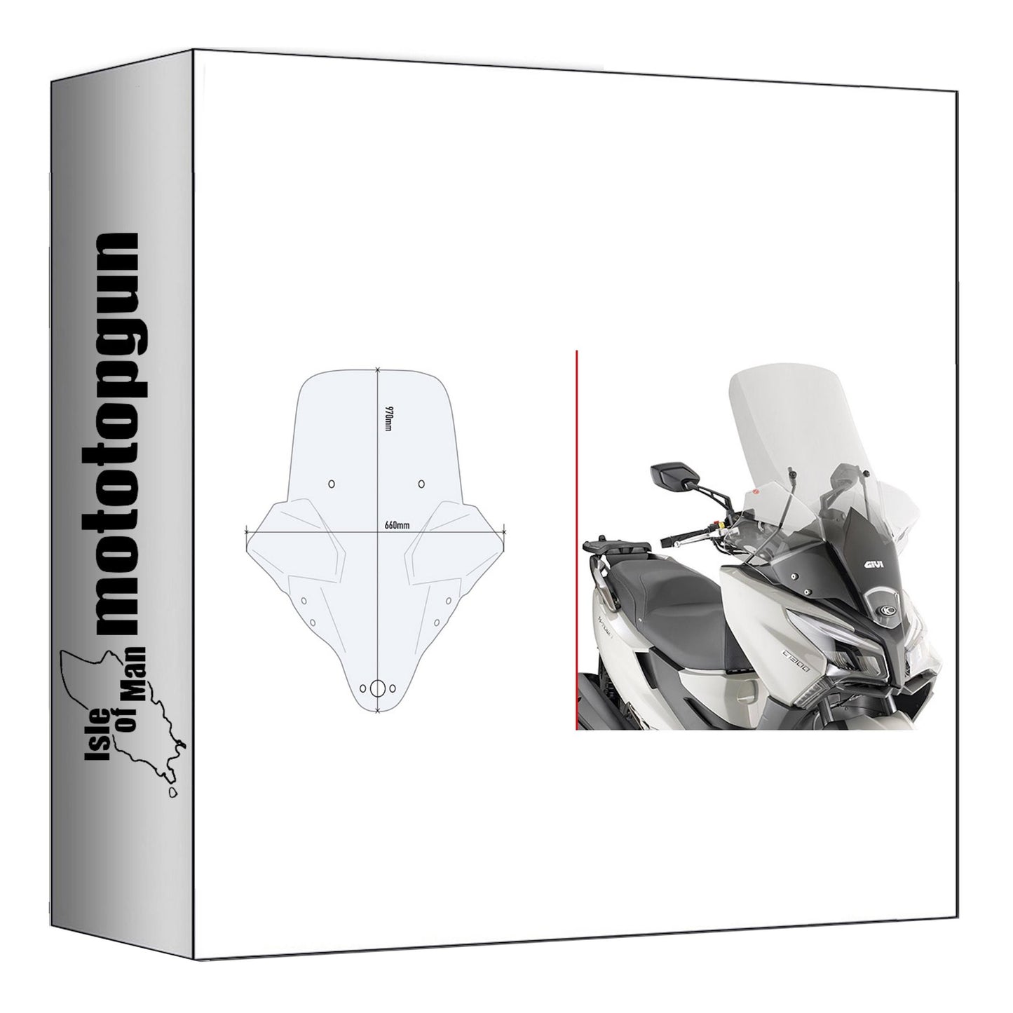 GIVI PARABREZZA TRASPARENTE 6115DT + ATACCO COMPATIBILE CON KYMCO X-TOWN 125-300 CITY 20/24