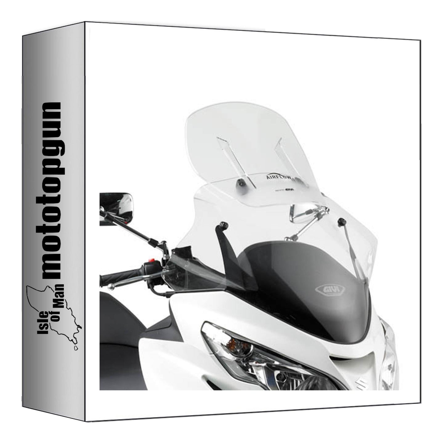 GIVI PARABREZZA SCORREVOLE AIRFLOW TRASPARENTE AF266 COMPATIBILE CON SUZUKI BURGMAN 400 L0-L1-L2-L3-L4-L5-L6 06/16