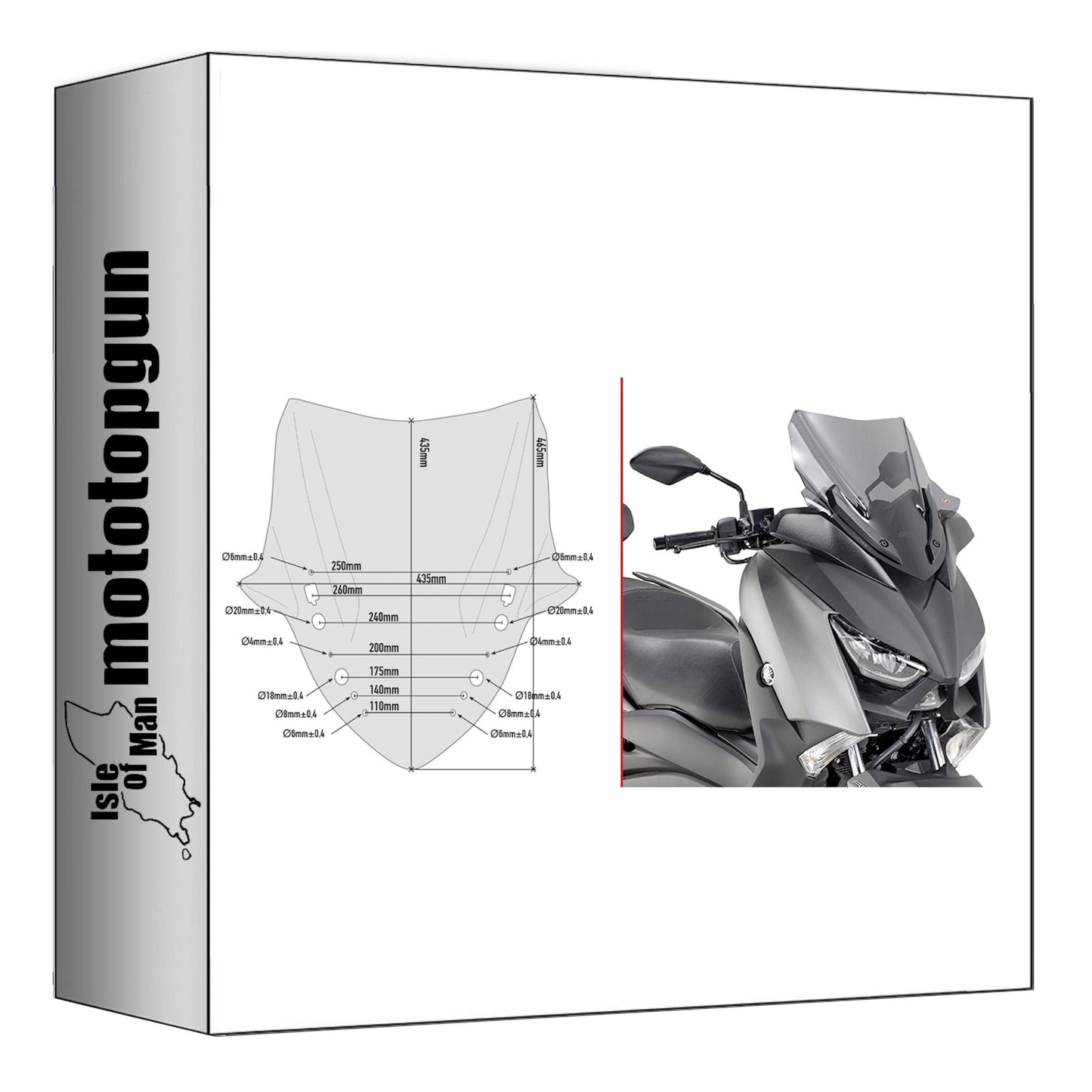 GIVI PARABREZZA BASSO SPORTIVO FUMÉ D2136S COMPATIBILE CON YAMAHA X-MAX 300 17/22