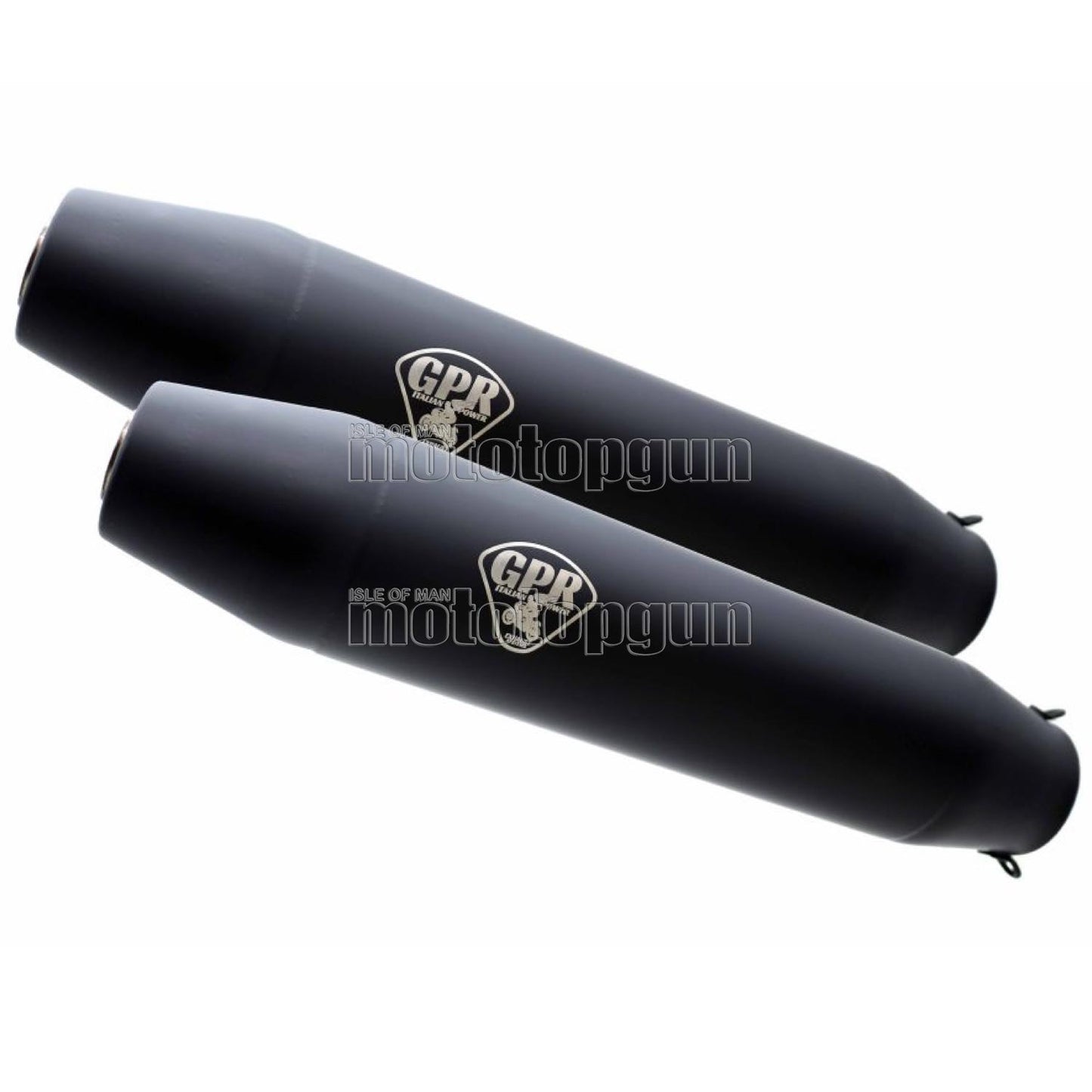 SCARICO GPR OMOLOGATO DOPPIO TERMINALE ACCIAIO NERO DEEPTONE CAFE RACER , DB-KILLER INCLUSO , CAFE.59.DN COMPATIBILE CON MOTO GUZZI V 35 TT - SP - LARIO - GT- CUSTOM 82/94