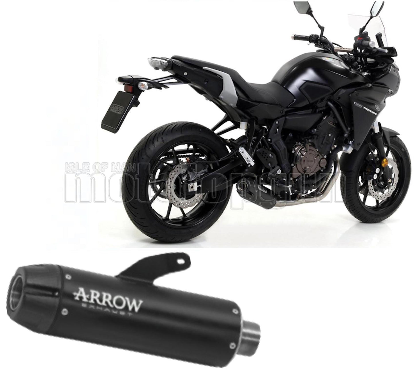 SCARICO OMOLOGATO CATALIZZATO ARROW JET-RACE IN INOX NERO CON FONDELLO IN CARBY COMPATIBILE CON YAMAHA TRACER 7 21/23