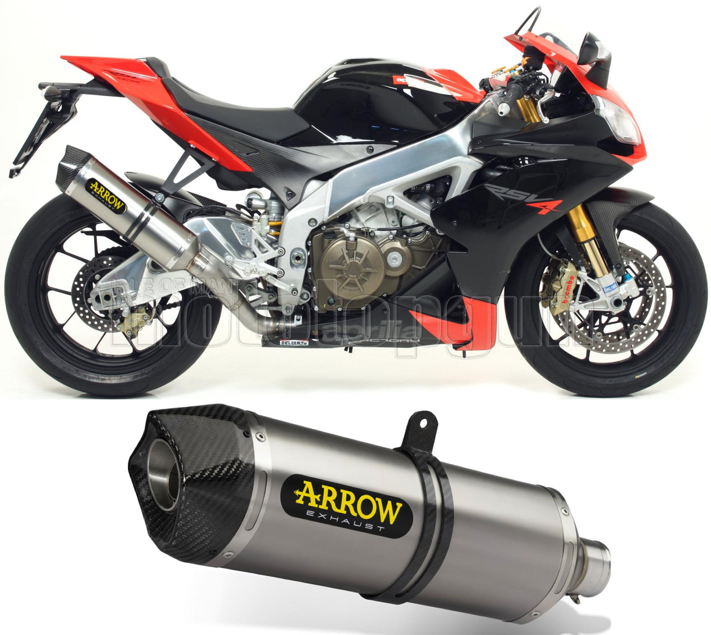 SCARICO COMPLETO OMOLOGATO OPEN ARROW RACE-TECH IN TITANIO CON FONDELLO IN CARBY COMPATIBILE CON APRILIA RSV4 RSV-4 FACTORY 09/15