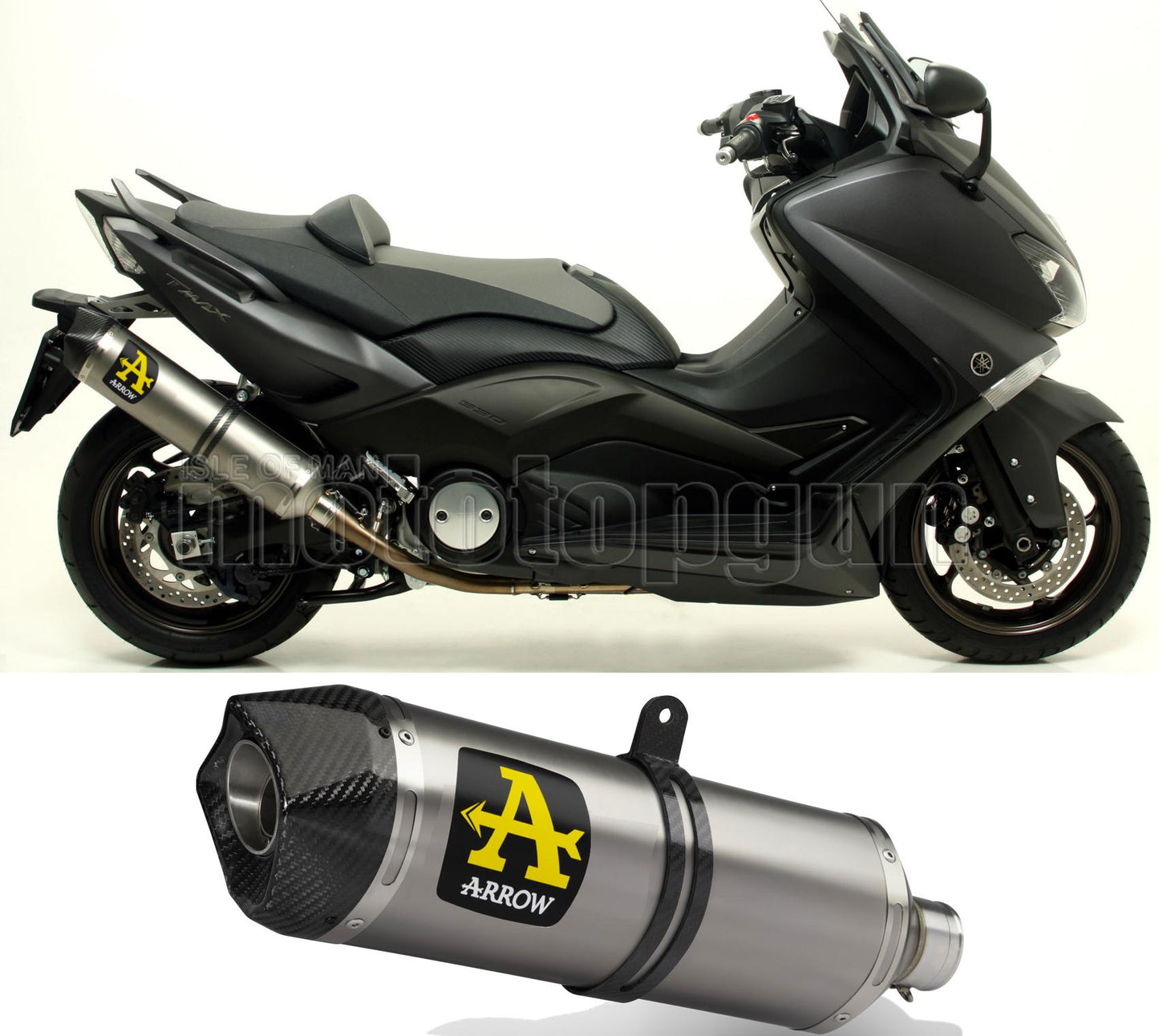 SCARICO OMOLOGATO ARROW RACE-TECH IN TITANIO CON FONDELLO IN CARBY COMPATIBILE CON YAMAHA TMAX T-MAX 530 12/16