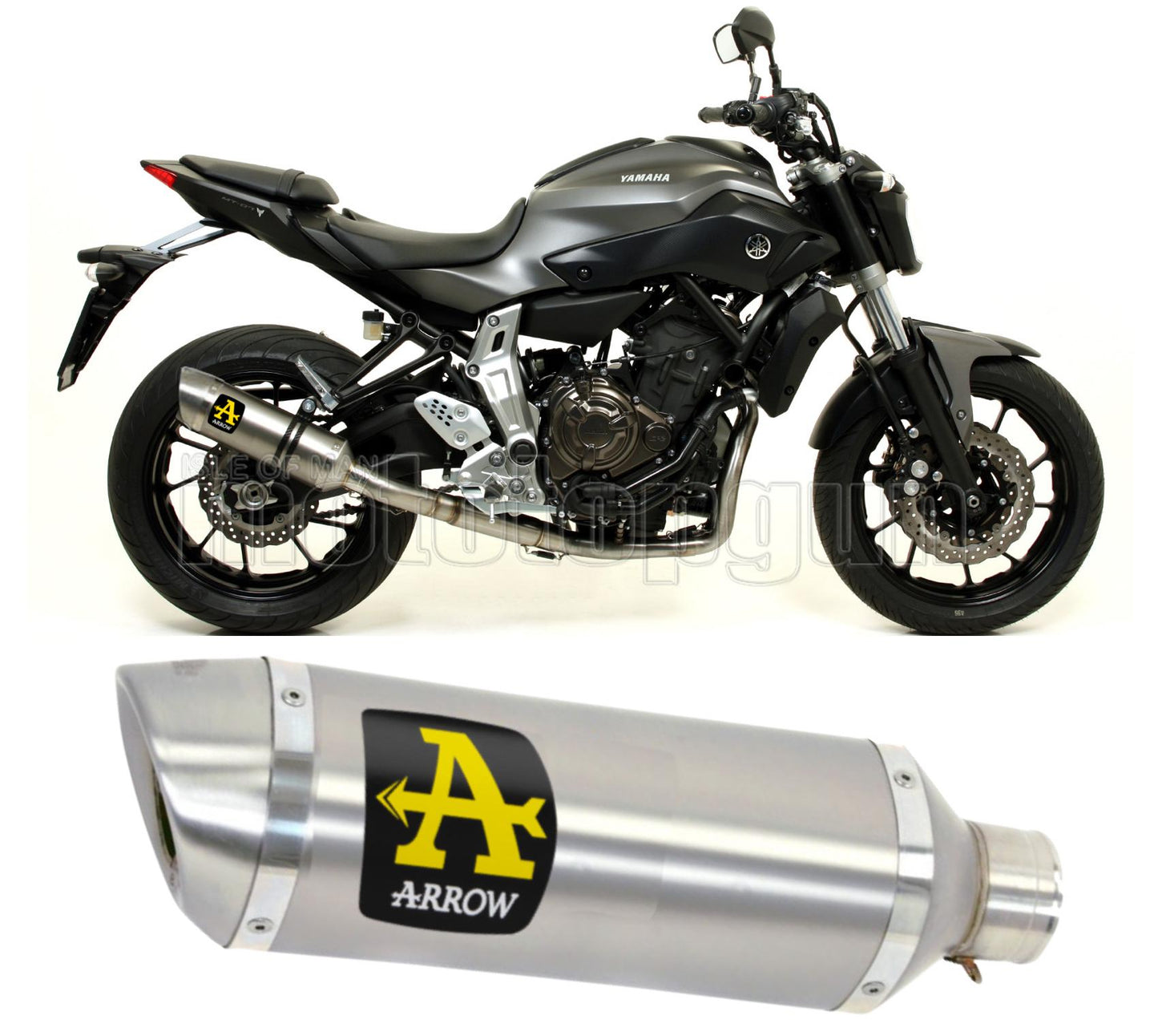 SCARICO COMPLETO OMOLOGATO OPEN ARROW THUNDER IN ALLUMINIO CON FONDELLO IN INOX COMPATIBILE CON YAMAHA MT07 MT-07 14/20