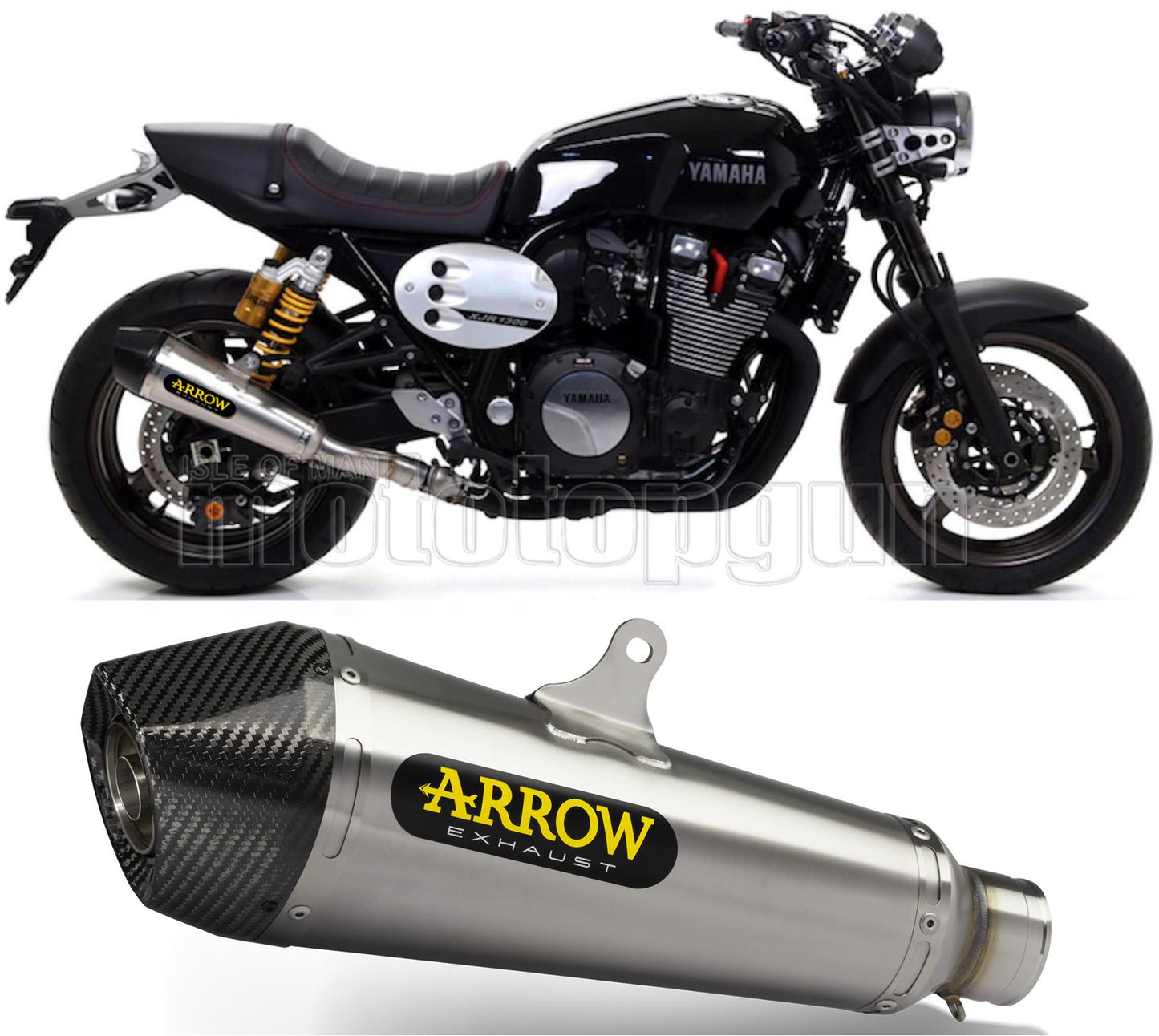 SCARICO OMOLOGATO CATALIZZATO ARROW X-KONE IN NICHROM CON FONDELLO IN CARBY COMPATIBILE CON YAMAHA XJR 1300 07/17