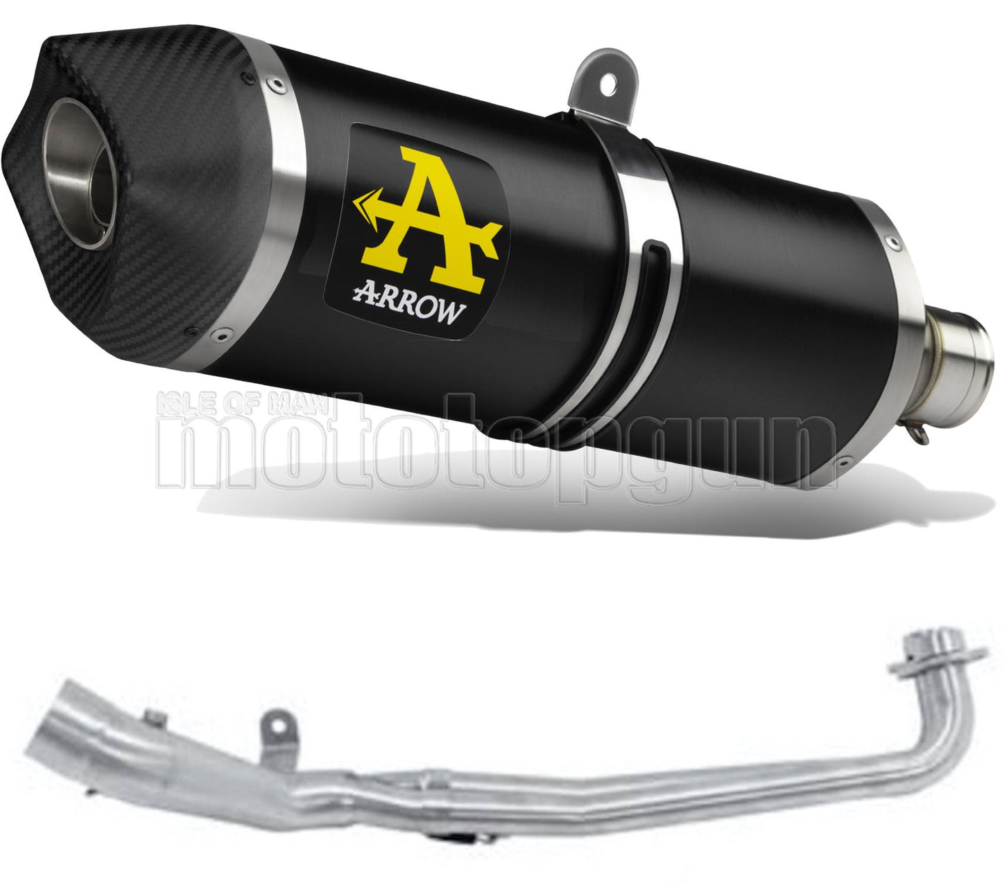 SCARICO RACE + DBKILLER ARROW RACE-TECH IN ALLUMINIO NERO CON FONDELLO IN CARBY COMPATIBILE CON KYMCO AK 550 17/20