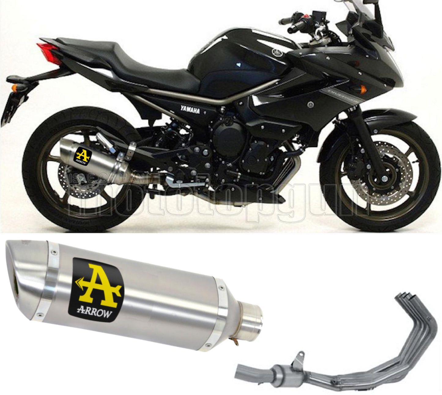 SCARICO COMPLETO OMOLOGATO OPEN ARROW THUNDER IN ALLUMINIO CON FONDELLO IN INOX COMPATIBILE CON YAMAHA XJ6 DIVERSION 09/15