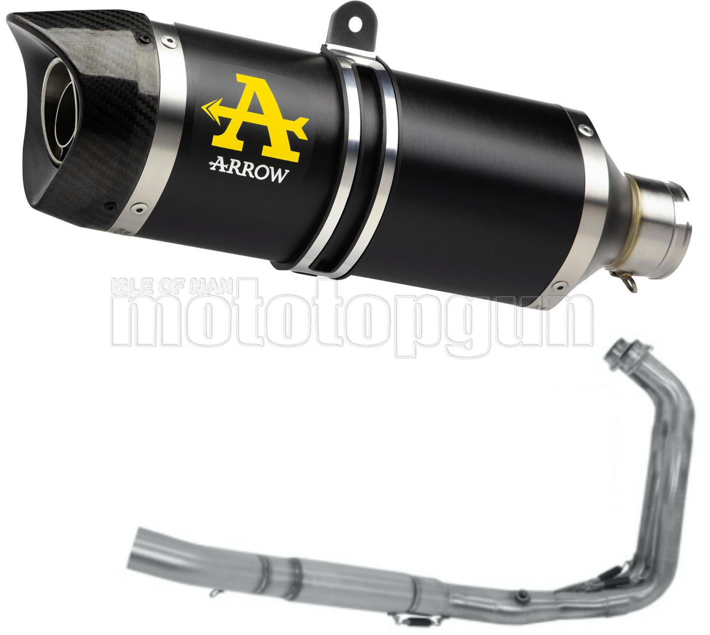 SCARICO COMPLETO OMOLOGATO OPEN ARROW THUNDER IN ALLUMINIO NERO CON FONDELLO IN CARBY COMPATIBILE CON YAMAHA TRACER 7 21/23