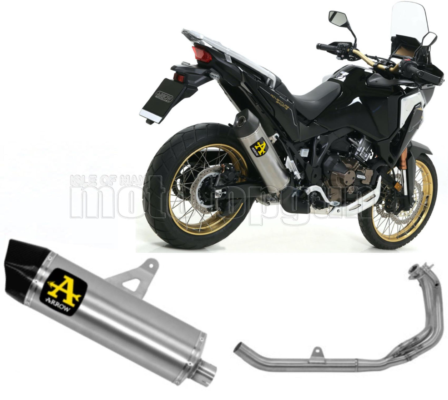 SCARICO OMOLOGATO ARROW MAXI RACE-TECH IN TITANIO CON FONDELLO IN CARBY COMPATIBILE CON HONDA AFRICA TWIN 1100 20/23