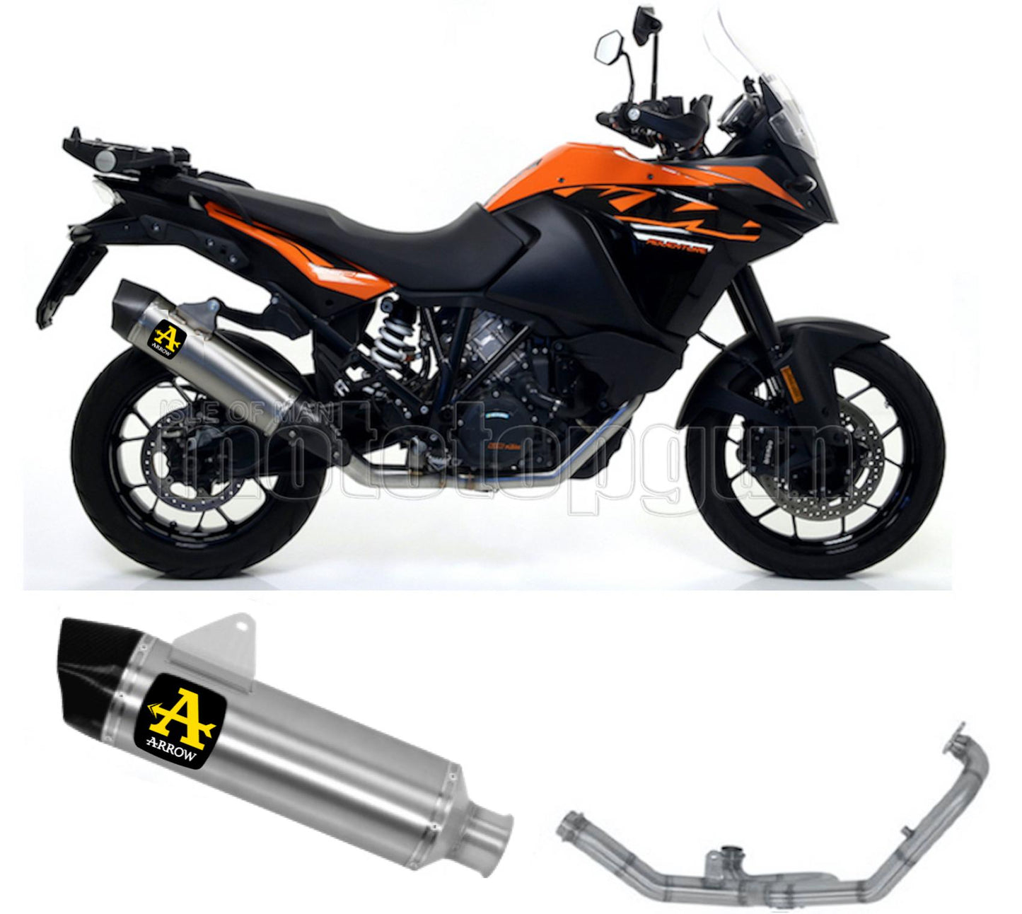 SCARICO COMPLETO OMOLOGATO OPEN ARROW MAXI RACE-TECH IN TITANIO CON FONDELLO IN CARBY COMPATIBILE CON KTM 1090 ADVENTURE 17/20