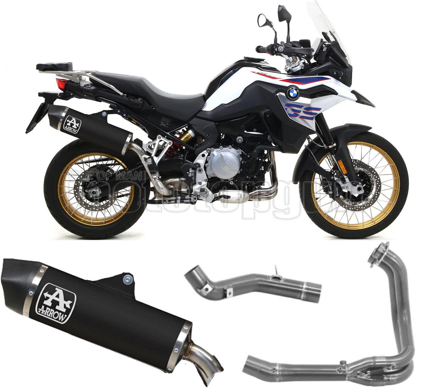 SCARICO OMOLOGATO ARROW MAXI RACE-TECH IN ALLUMINIO NERO CON FONDELLO IN CARBY COMPATIBILE CON BMW F850 F-850 GS 18/20