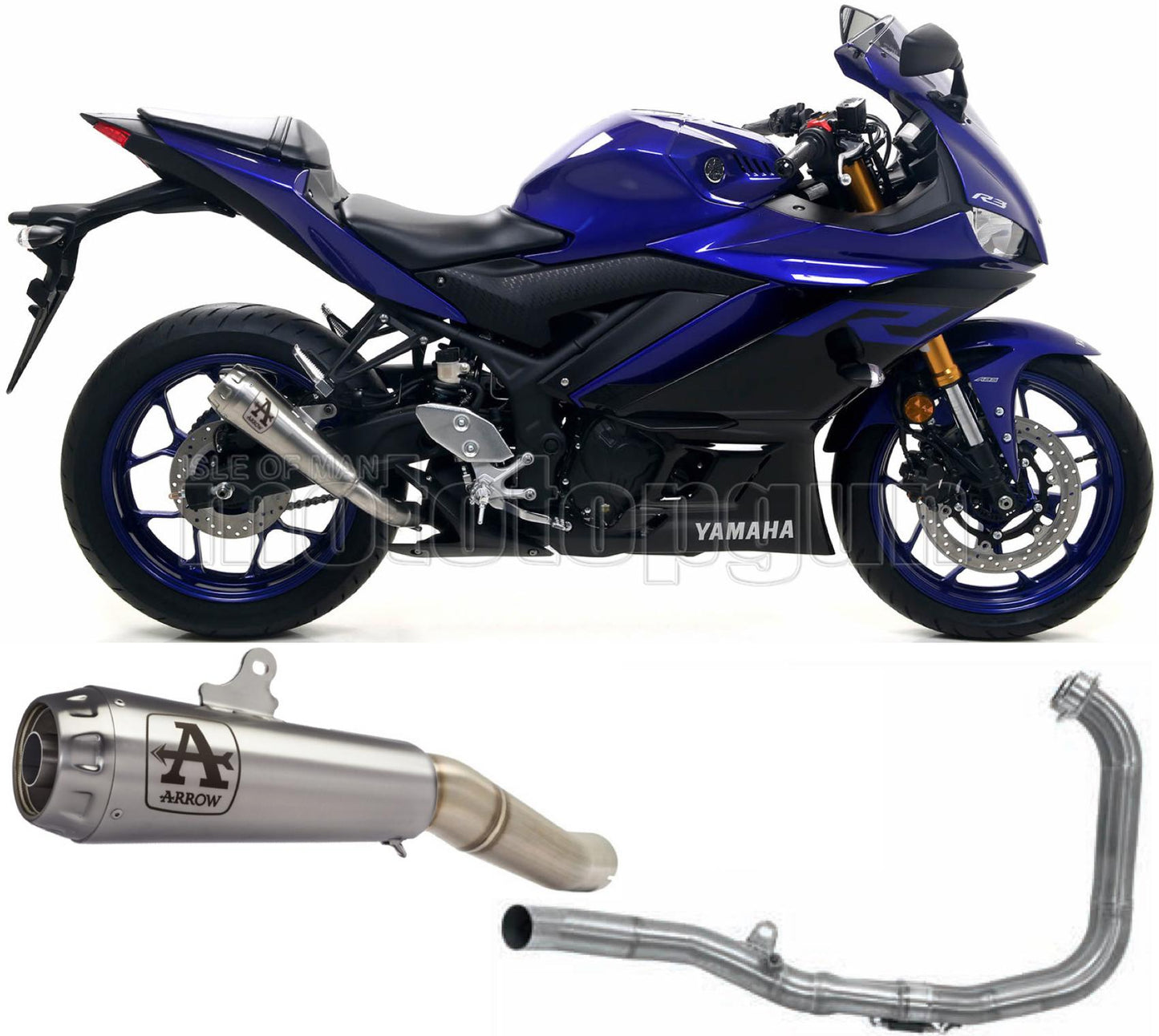SCARICO OMOLOGATO CATALIZZATO ARROW PRO-RACE IN NICHROM CON FONDELLO IN INOX COMPATIBILE CON YAMAHA YZF R3 21/23