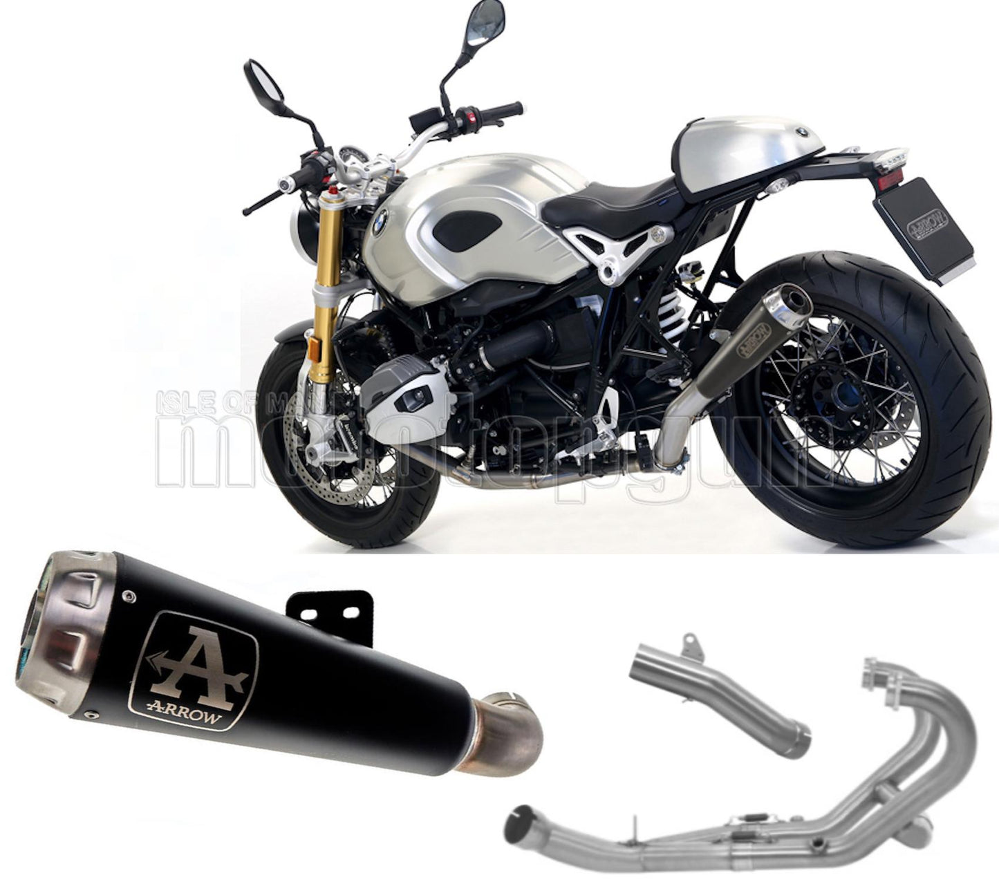SCARICO COMPLETO OMOLOGATO CATALIZZATO ARROW PRO-RACE IN NICHROM NERO CON FONDELLO IN INOX COMPATIBILE CON BMW R NINE T 17/19