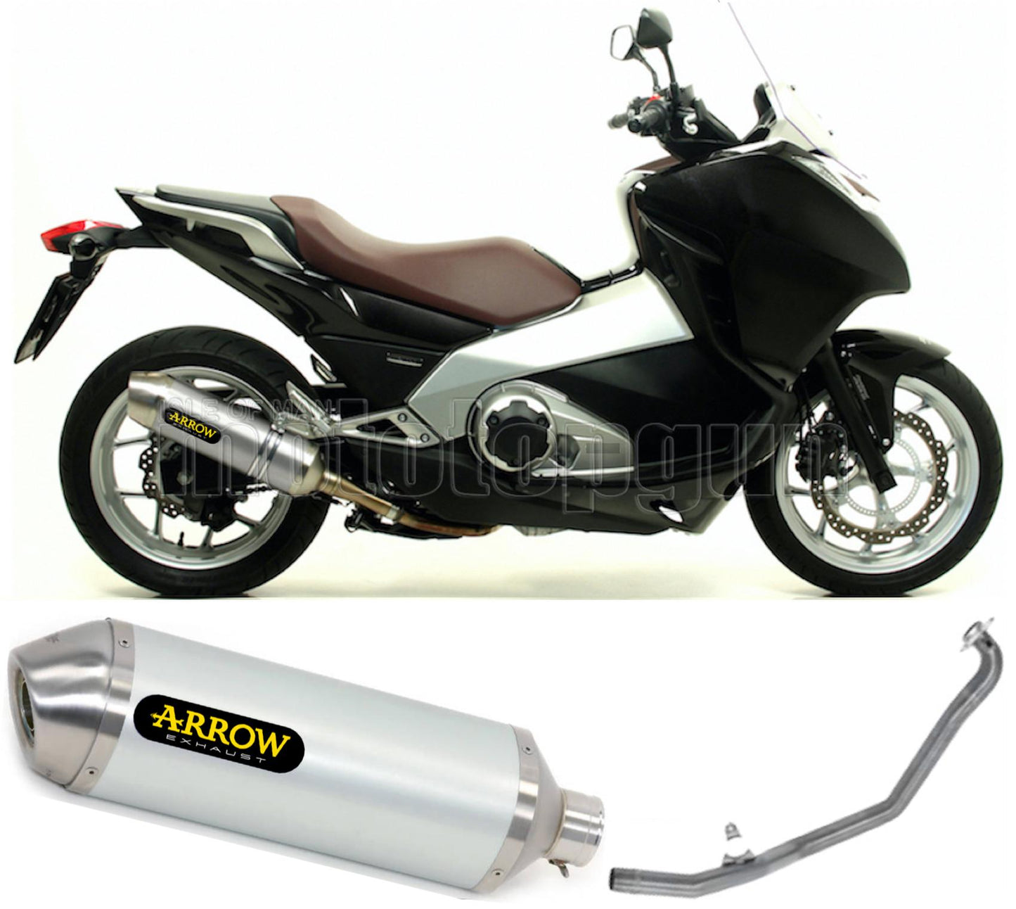 SCARICO COMPLETO OMOLOGATO OPEN ARROW RACE-TECH IN ALLUMINIO CON FONDELLO IN INOX COMPATIBILE CON HONDA INTEGRA 700 12/13