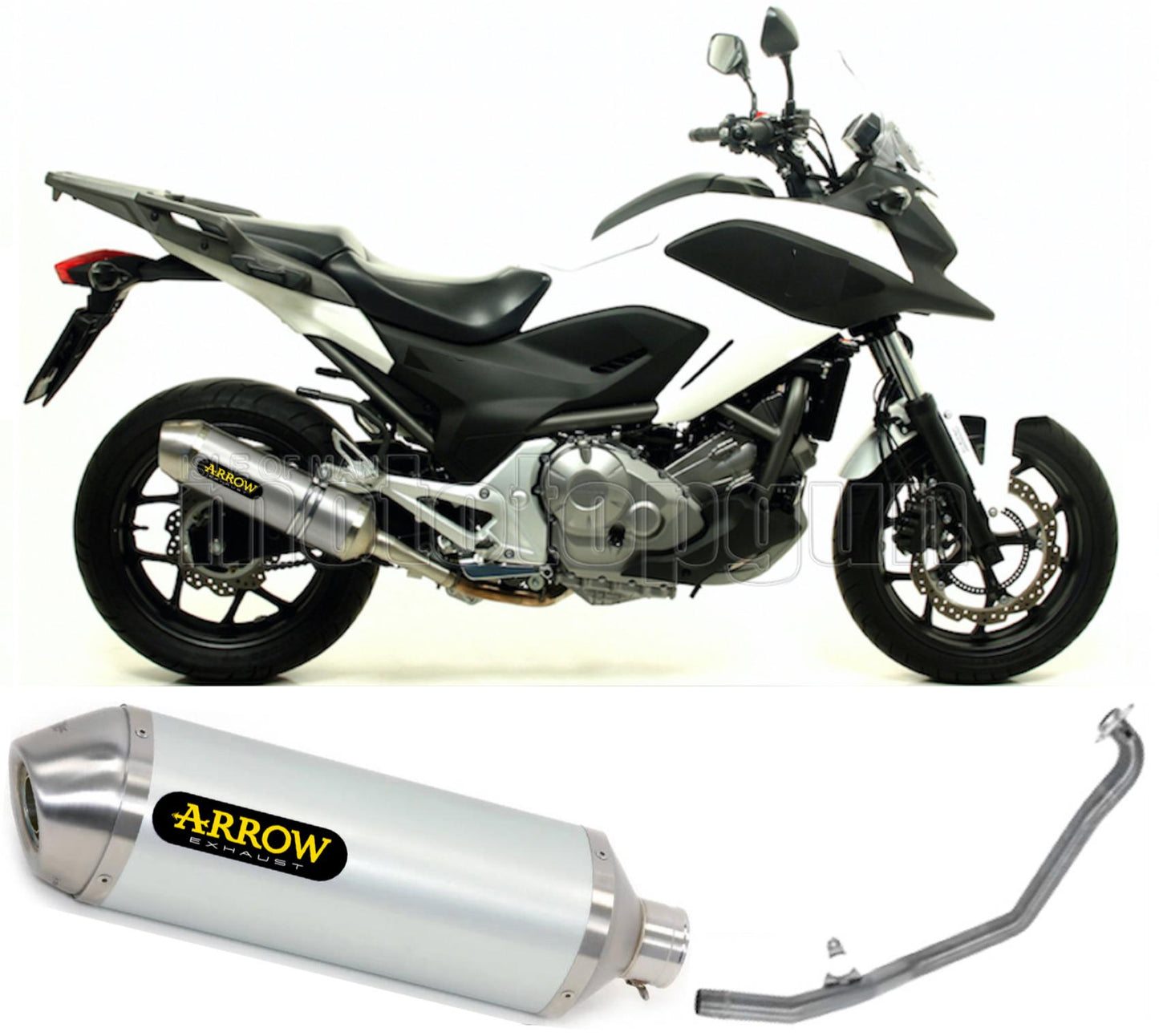 SCARICO COMPLETO OMOLOGATO OPEN ARROW RACE-TECH IN ALLUMINIO CON FONDELLO IN INOX COMPATIBILE CON HONDA NC 700 X 12/13