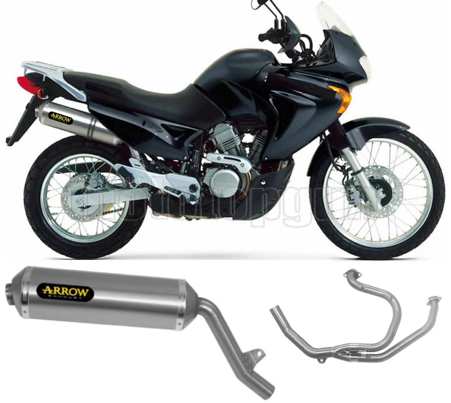 SCARICO OMOLOGATO ARROW RACE-TECH IN ALLUMINIO CON FONDELLO IN INOX COMPATIBILE CON HONDA XL 650 V TRANSALP 00/07