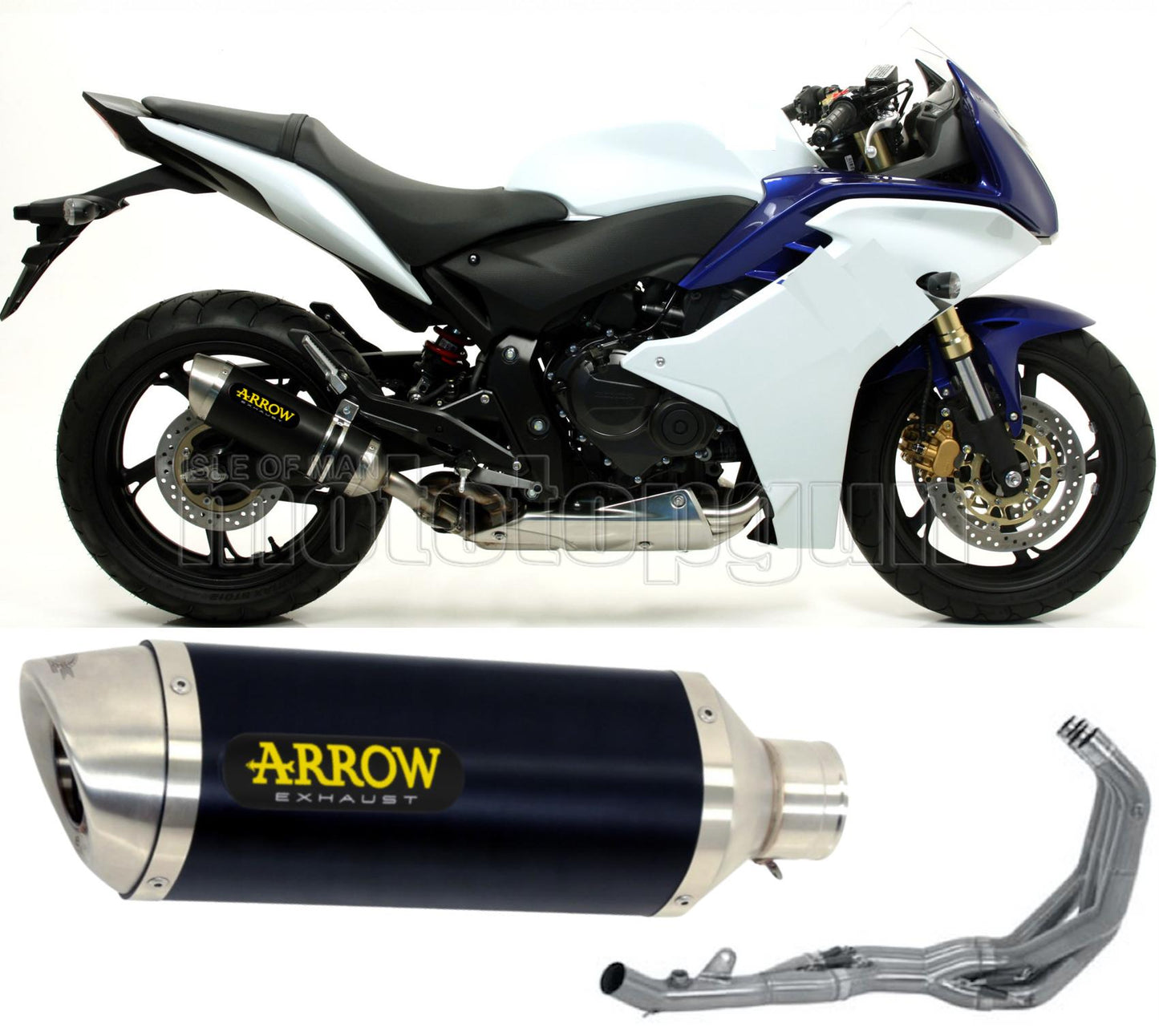 SCARICO COMPLETO OMOLOGATO OPEN ARROW THUNDER IN ALLUMINIO NERO CON FONDELLO IN INOX COMPATIBILE CON HONDA CBR 600 F 11/13