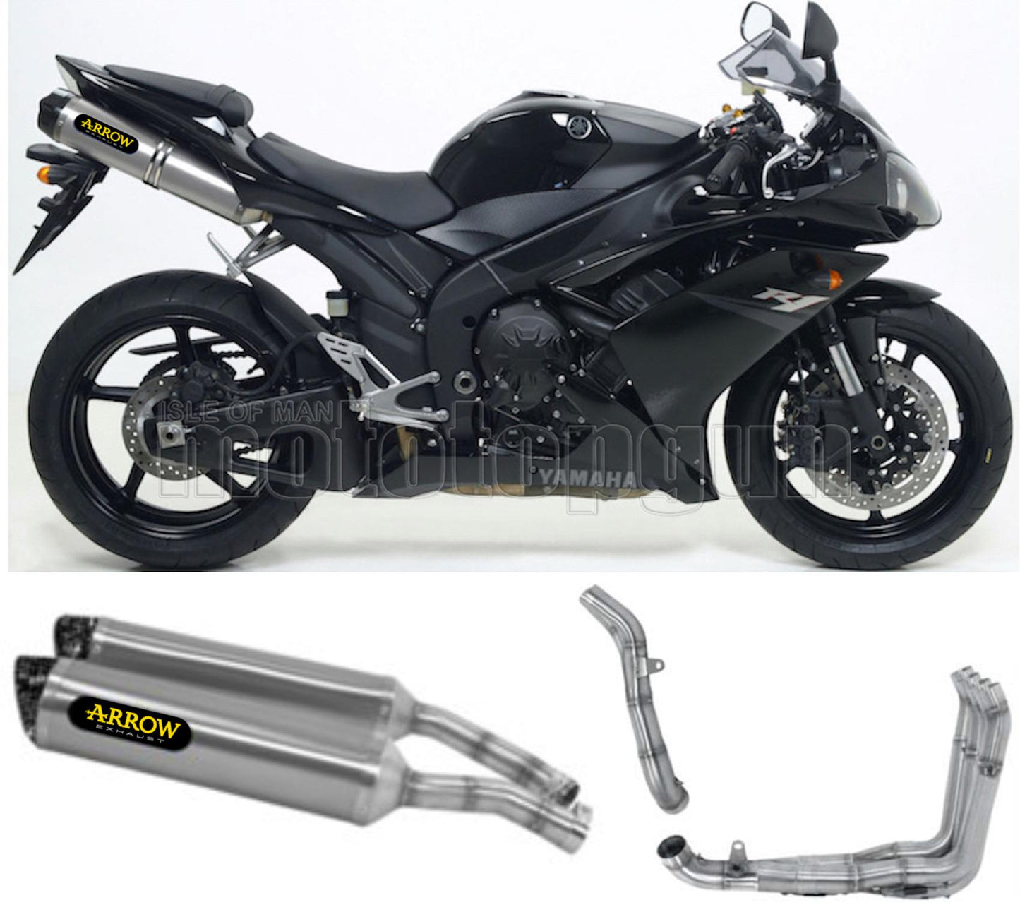 SCARICO COMPLETO OMOLOGATO OPEN ARROW THUNDER IN ALLUMINIO CON FONDELLO IN CARBY COMPATIBILE CON YAMAHA YZF 1000 R1 07/08