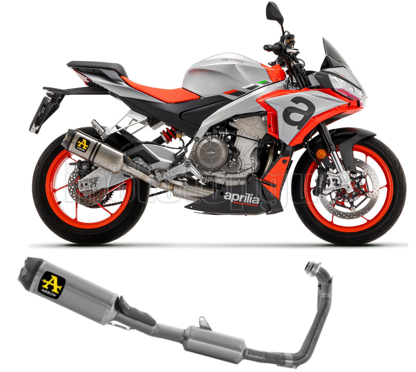 SCARICO COMPLETO OMOLOGATO CATALIZZATO ARROW INDY-RACE IN TITANIO CON FONDELLO IN CARBY COMPATIBILE CON APRILIA TUONO 660 21/23