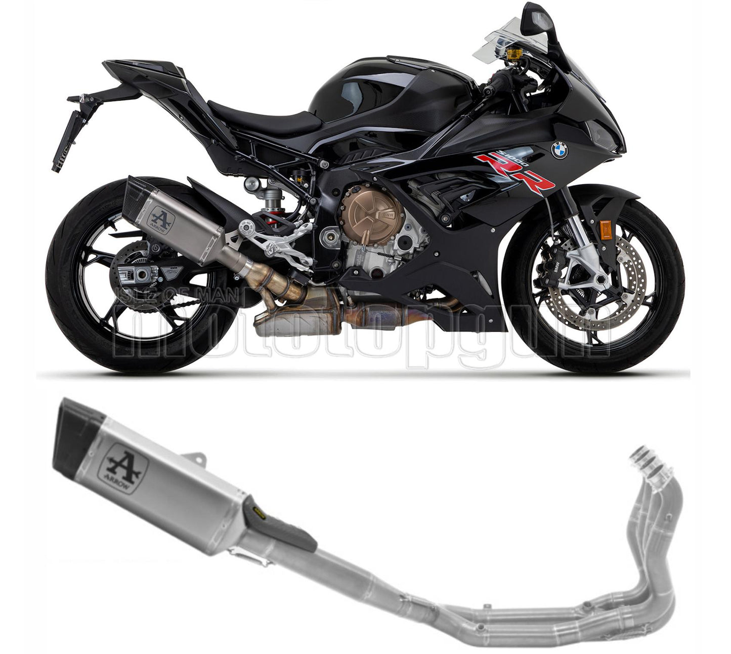 SCARICO COMPLETO OMOLOGATO CATALIZZATO ARROW PISTA IN TITANIO CON FONDELLO IN CARBY COMPATIBILE CON BMW S1000 S-1000 RR 19/23