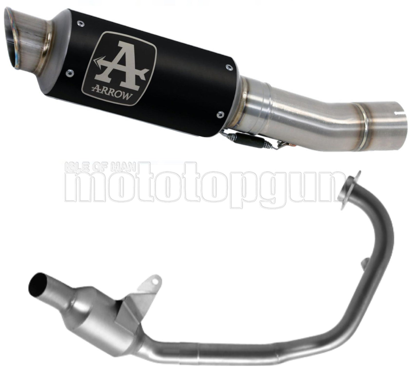 SCARICO OMOLOGATO OPEN ARROW GP2 GP-2 IN NICHROM NERO CON FONDELLO IN INOX COMPATIBILE CON KTM DUKE 390 21/23