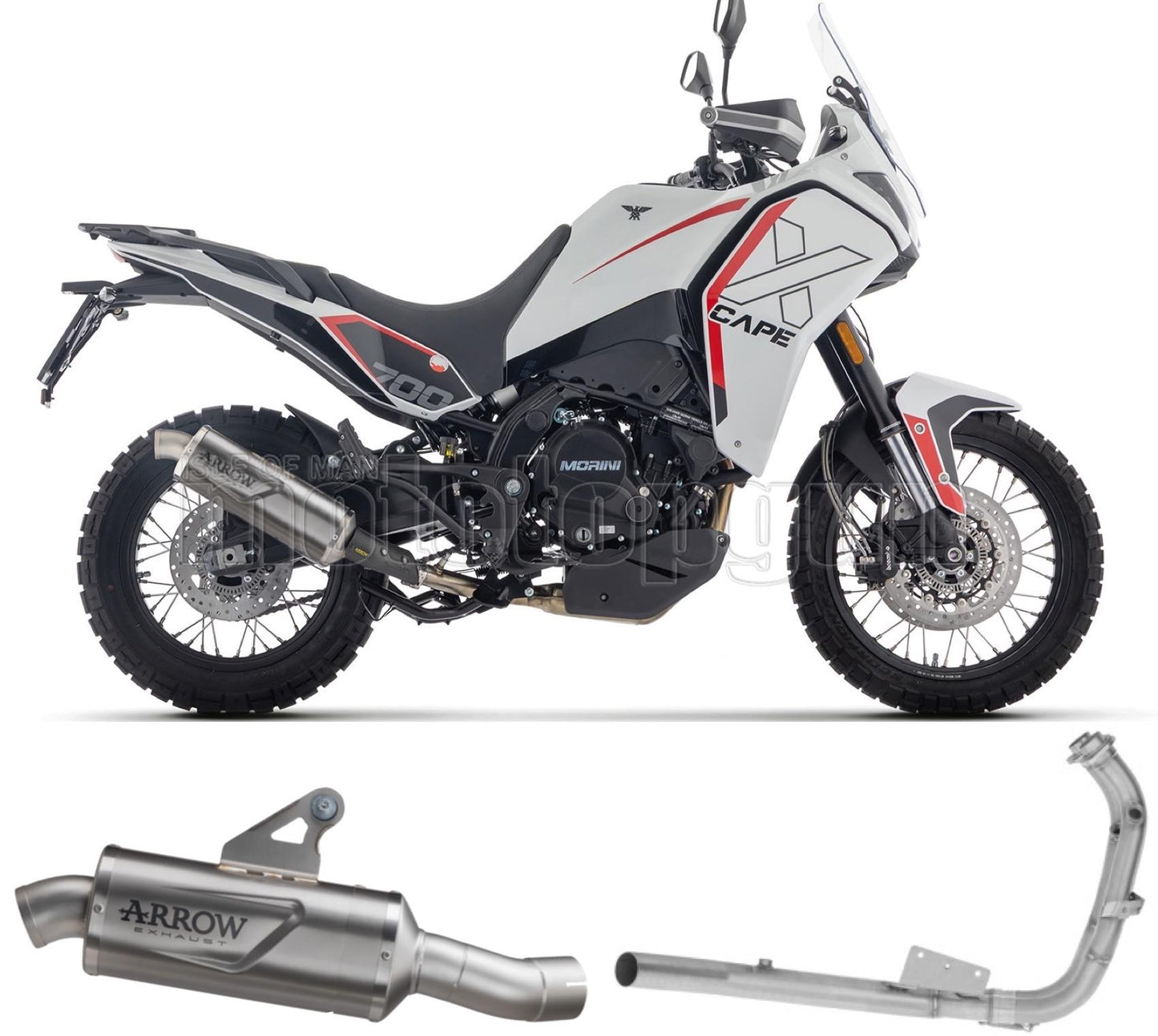 ARROW SCARICO COMPLETO OMOLOGATO OPEN INDY-RACE EVO ALLUMINIO NERO FONDELLO CARBY COMPATIBILE CON MOTO MORINI X-CAPE 700 2025