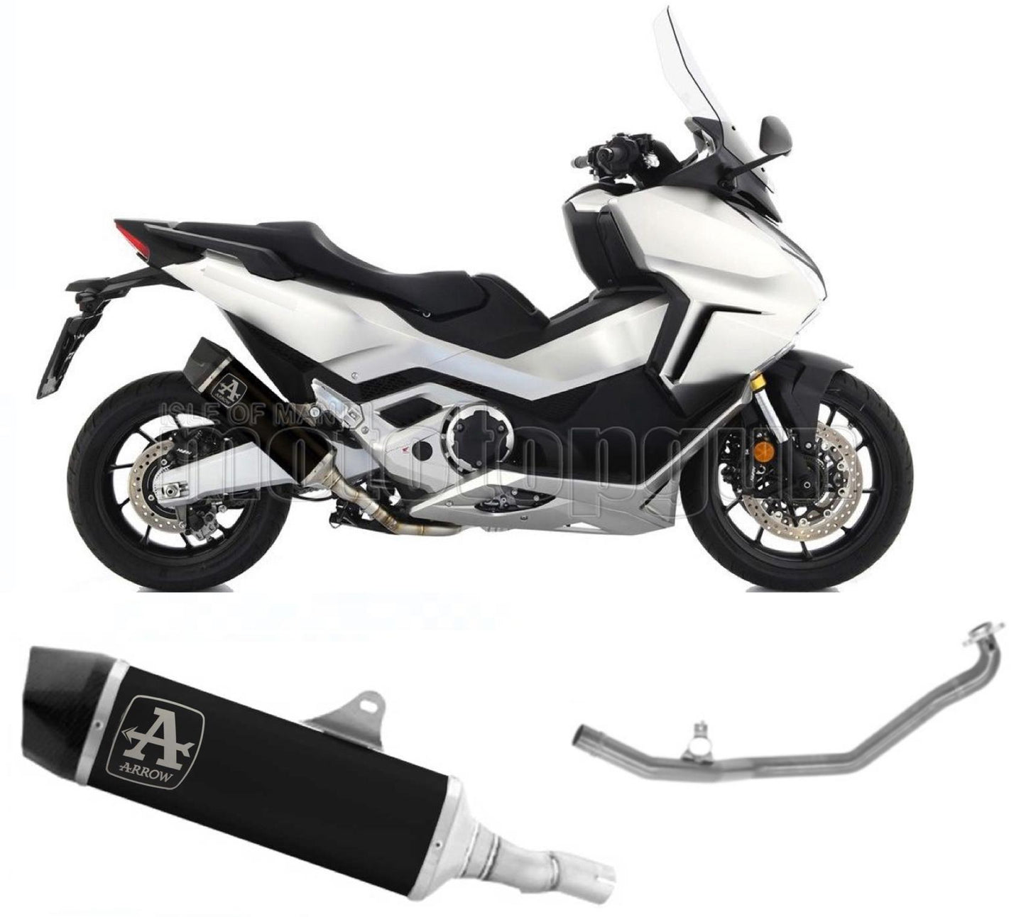 SCARICO RACE + DBKILLER ARROW INDY-RACE IN ALLUMINIO NERO CON FONDELLO IN CARBY COMPATIBILE CON HONDA FORZA 750 21/23