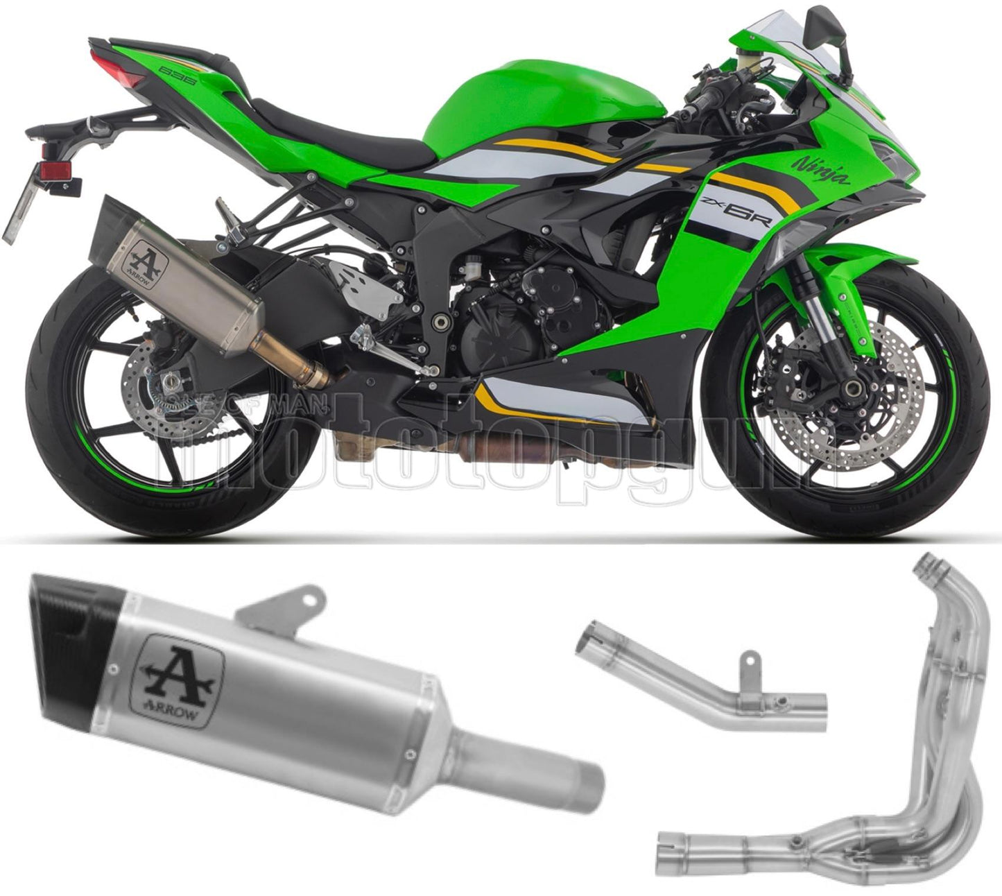 SCARICO COMPLETO OMOLOGATO CATALIZZATO ARROW PISTA IN TITANIO CON FONDELLO IN CARBY COMPATIBILE CON KAWASAKI ZX-6R ZX-6 R 636 24/25