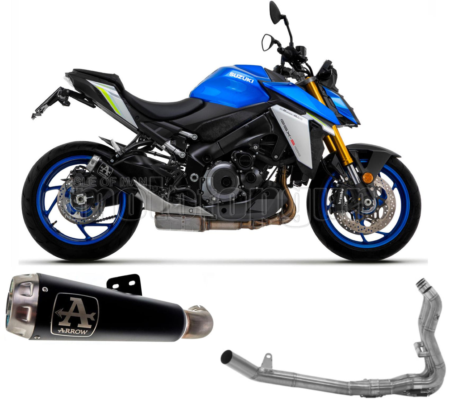 SCARICO OMOLOGATO OPEN ARROW PRO-RACE IN NICHROM NERO CON FONDELLO IN INOX COMPATIBILE CON SUZUKI GSX-S 1000 21/23