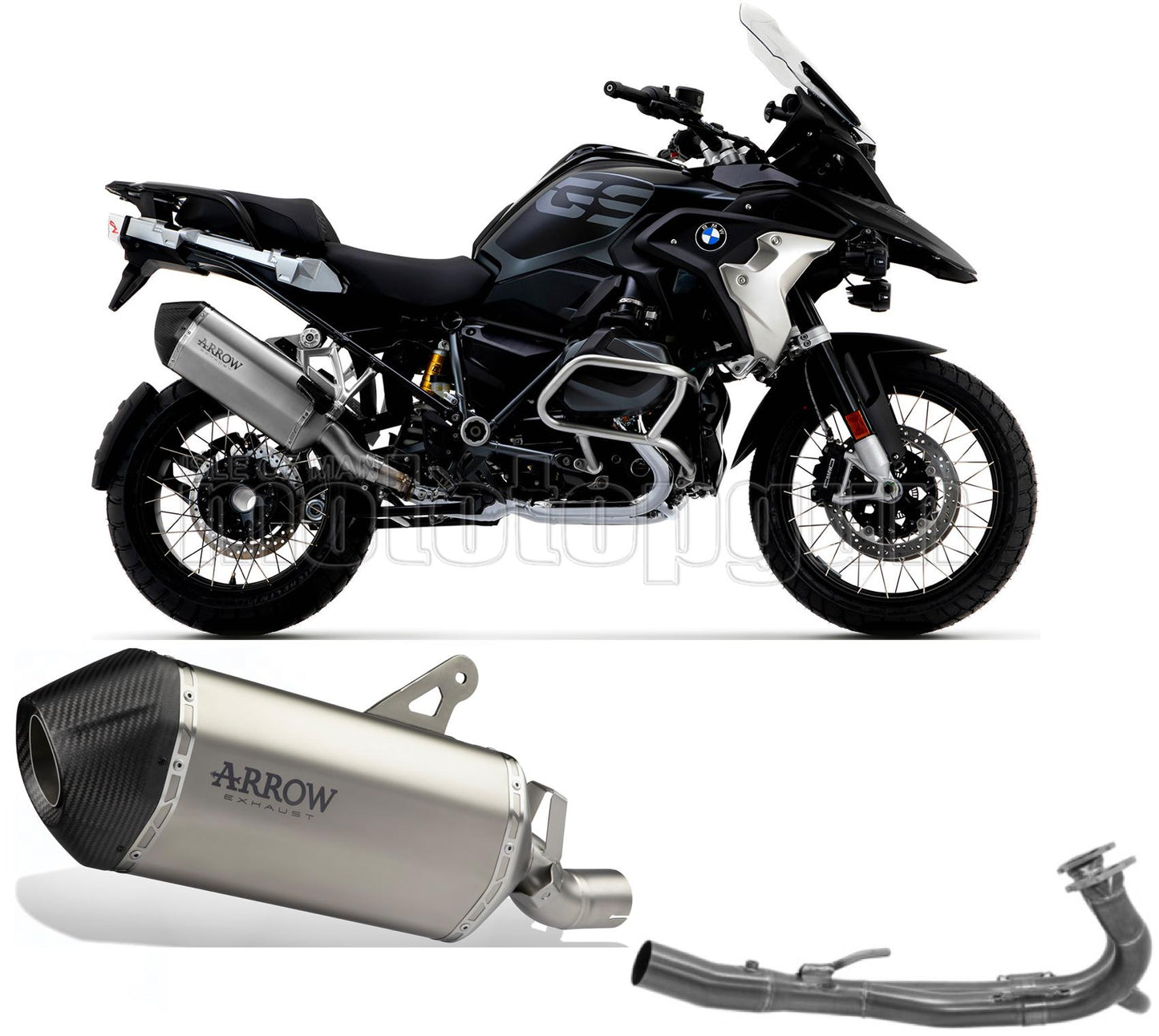 SCARICO OMOLOGATO ARROW SONORA IN TITANIO CON FONDELLO IN CARBY COMPATIBILE CON BMW R1250 R-1250 GS 19/23