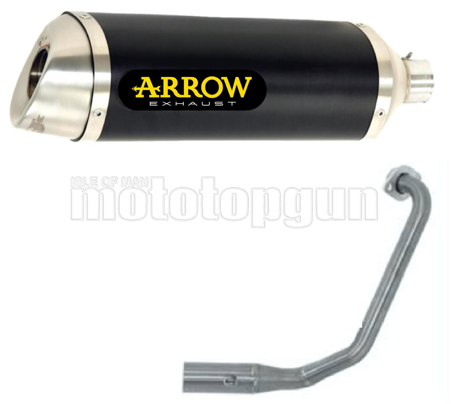 COLLETTORE OPEN ARROW THUNDER IN ALLUMINIO NERO CON FONDELLO IN INOX COMPATIBILE CON YAMAHA MT125 MT-125 21/22