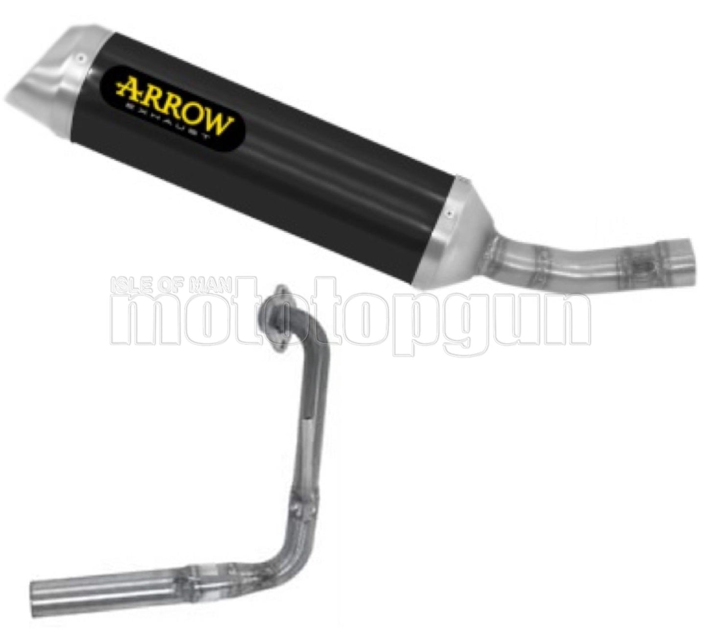 COLLETTORE OPEN ARROW THUNDER IN ALLUMINIO NERO CON FONDELLO IN INOX COMPATIBILE CON YAMAHA YZF R125 R-125 21/22