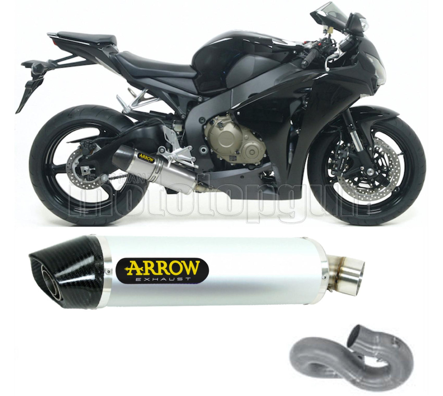 SCARICO COMPLETO OMOLOGATO OPEN ARROW INDY-RACE IN ALLUMINIO CON FONDELLO IN CARBY COMPATIBILE CON HONDA CBR 1000 RR 08/13