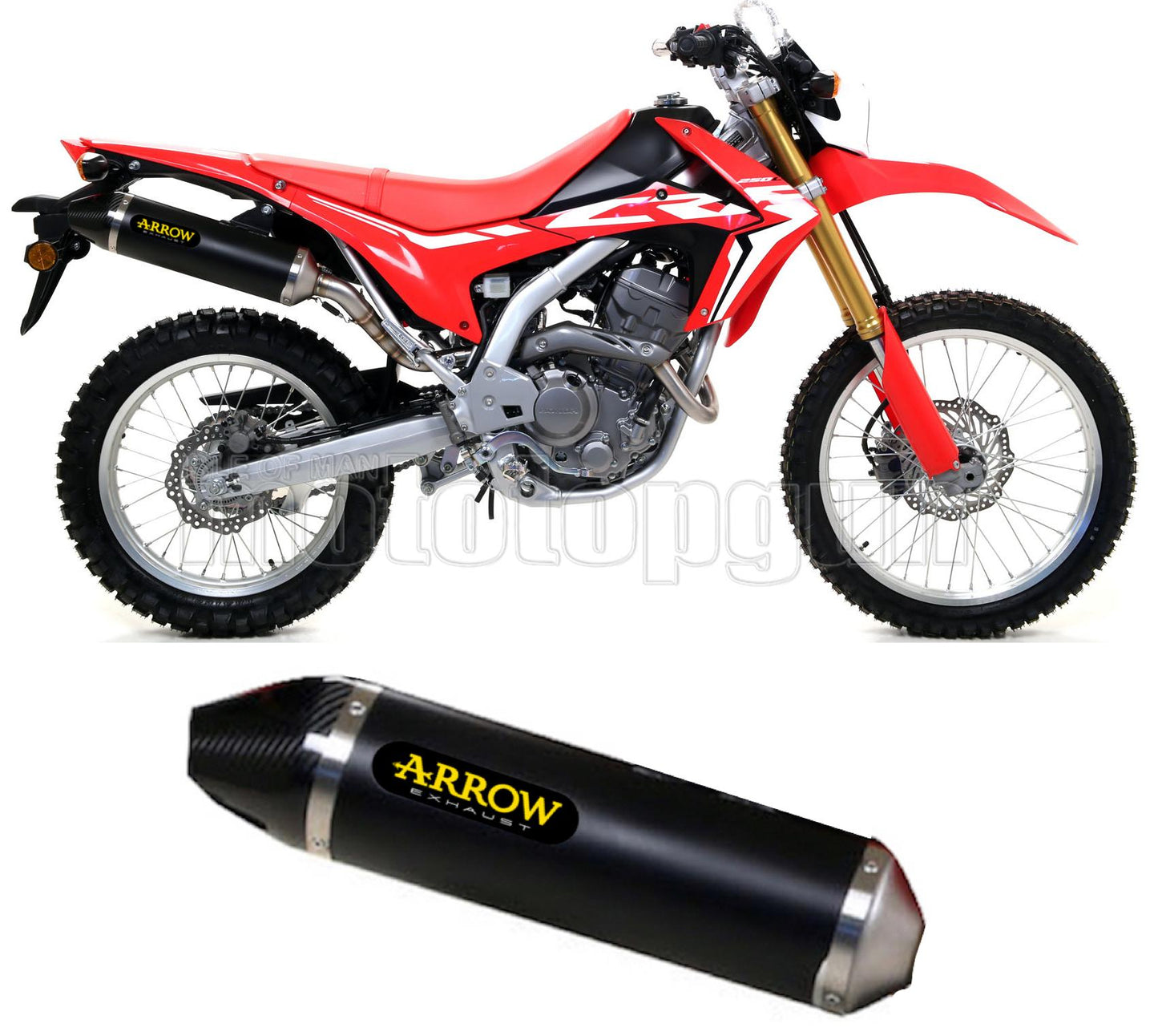 SCARICO OMOLOGATO ARROW THUNDER IN ALLUMINIO NERO CON FONDELLO IN CARBY COMPATIBILE CON HONDA CRF 250 L RALLY 17/18