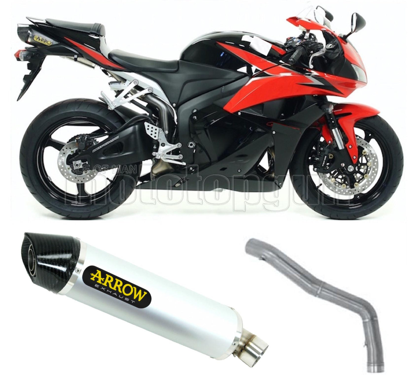 SCARICO COMPLETO OMOLOGATO OPEN ARROW INDY-RACE IN ALLUMINIO CON FONDELLO IN CARBY COMPATIBILE CON HONDA CBR 600 RR 09/12