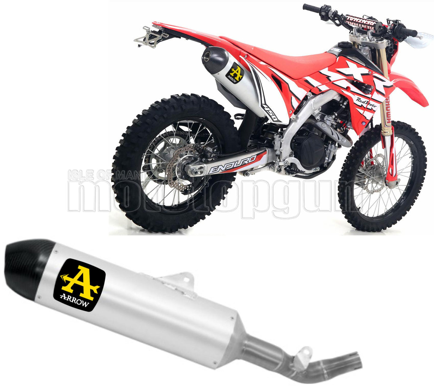 SCARICO OMOLOGATO ARROW RACE-TECH IN ALLUMINIO CON FONDELLO IN CARBY COMPATIBILE CON HONDA CRF 450 L 19/20