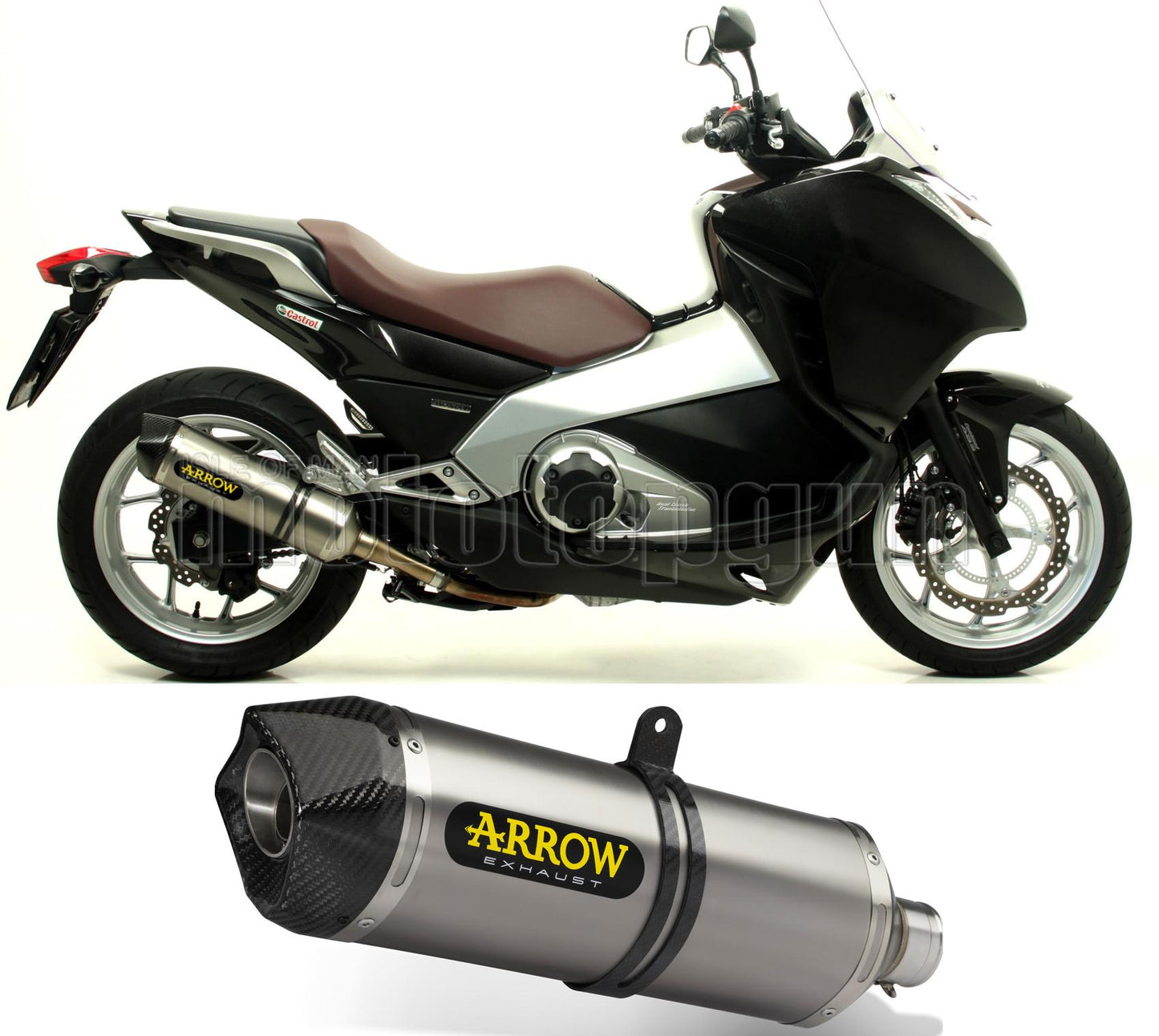 SCARICO COMPLETO OMOLOGATO OPEN ARROW RACE-TECH IN ALLUMINIO CON FONDELLO IN CARBY COMPATIBILE CON HONDA INTEGRA 700 12/13