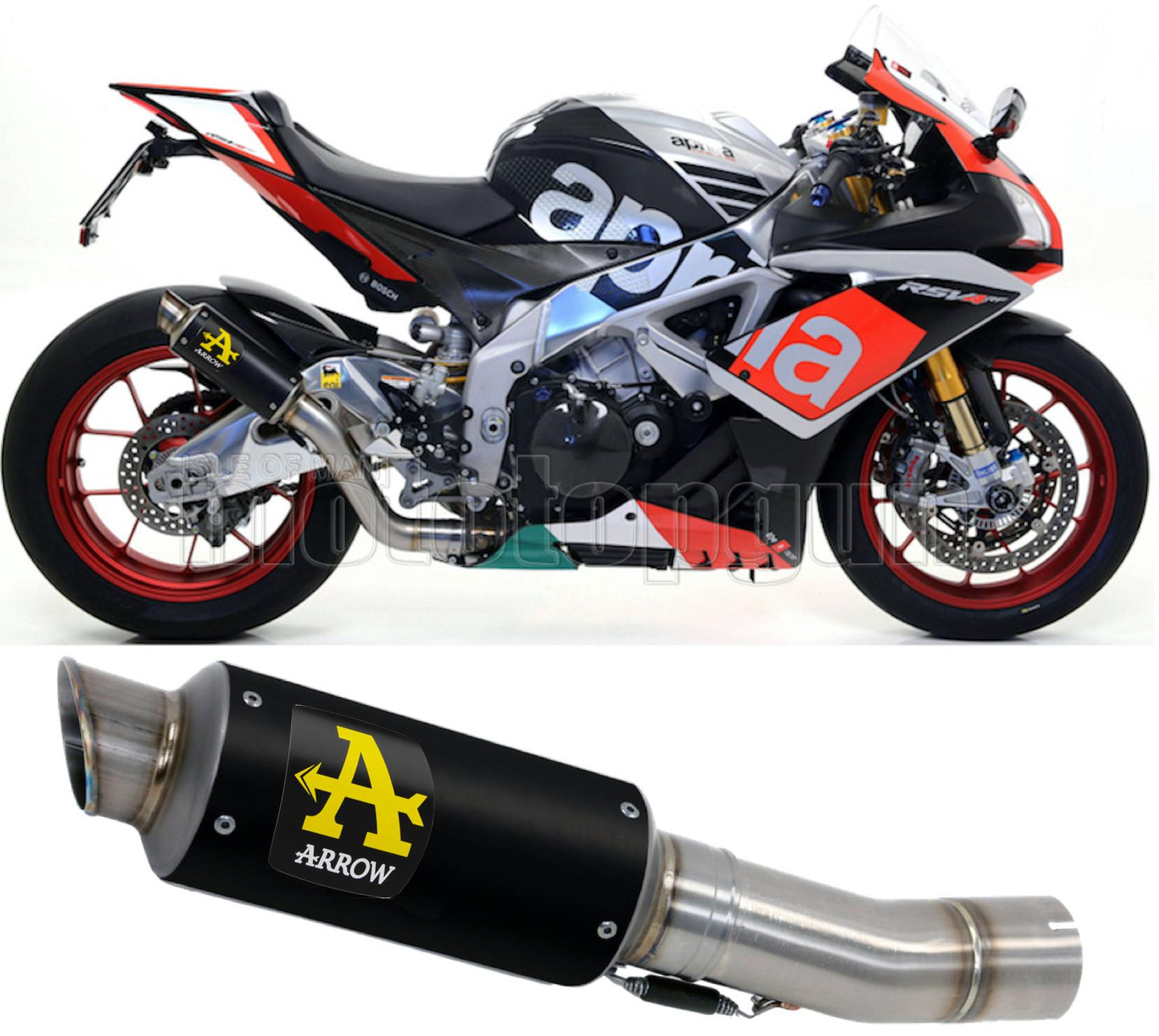 SCARICO COMPLETO OMOLOGATO CATALIZZATO ARROW GP2 GP-2 IN NICHROM NERO CON FONDELLO IN INOX COMPATIBILE CON APRILIA RSV4 RSV-4 RF 15/16