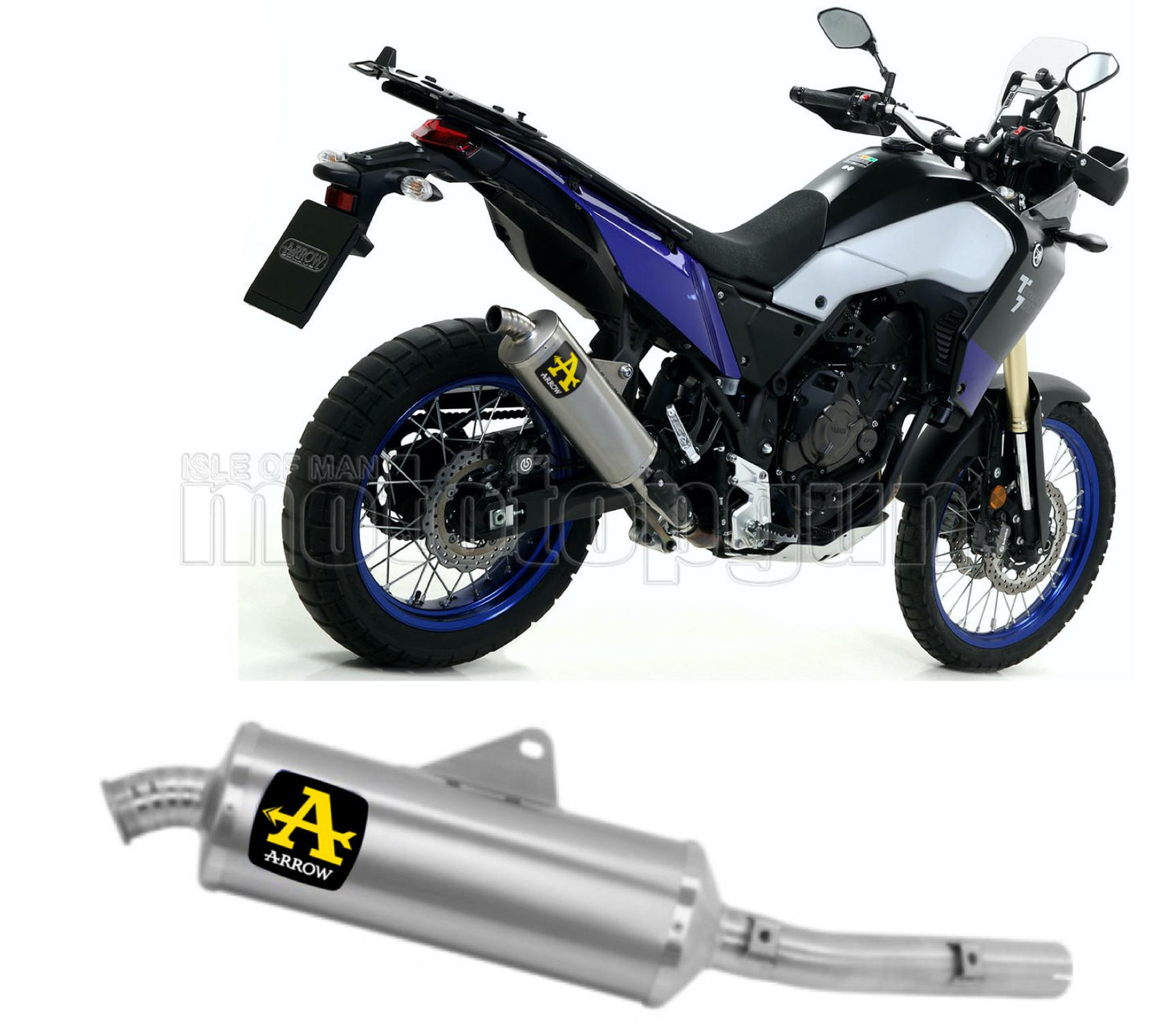 SCARICO OMOLOGATO ARROW INDY-RACE IN TITANIO CON FONDELLO IN CARBY COMPATIBILE CON YAMAHA TENERE 700 21/23
