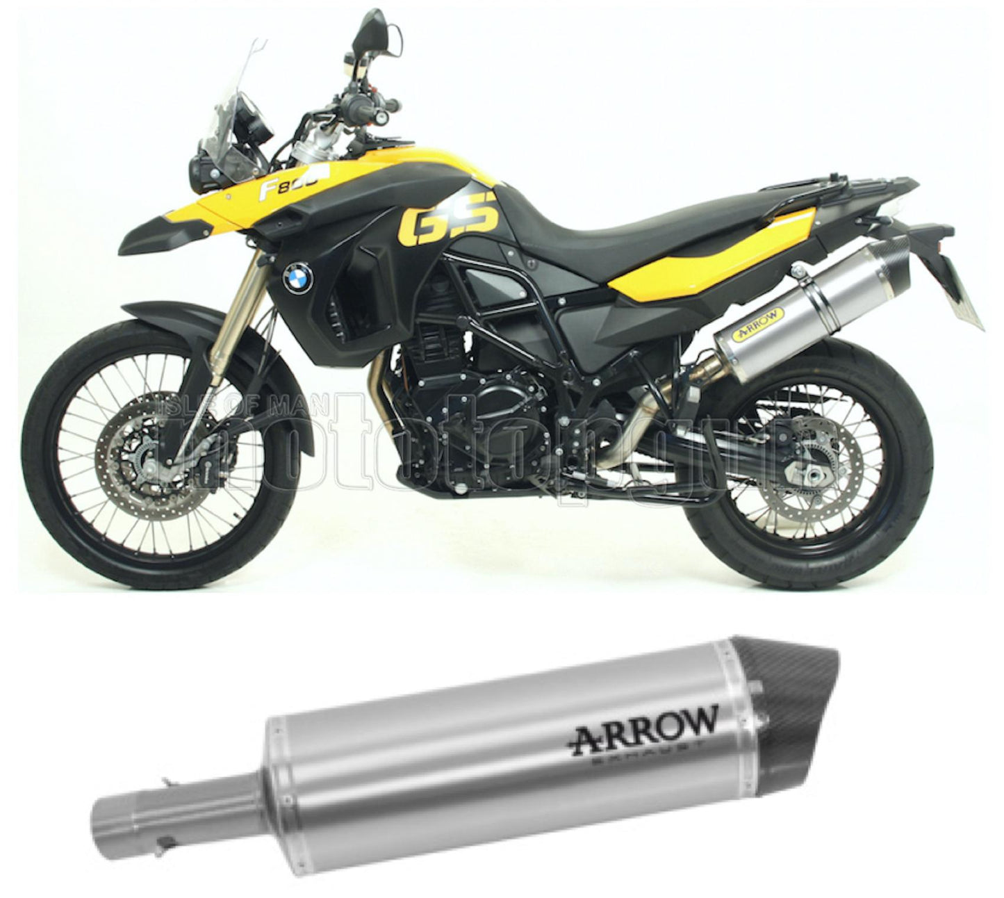 SCARICO OMOLOGATO ARROW MAXI RACE-TECH IN ALLUMINIO CON FONDELLO IN CARBY COMPATIBILE CON BMW F800 F-800 GS 08/16