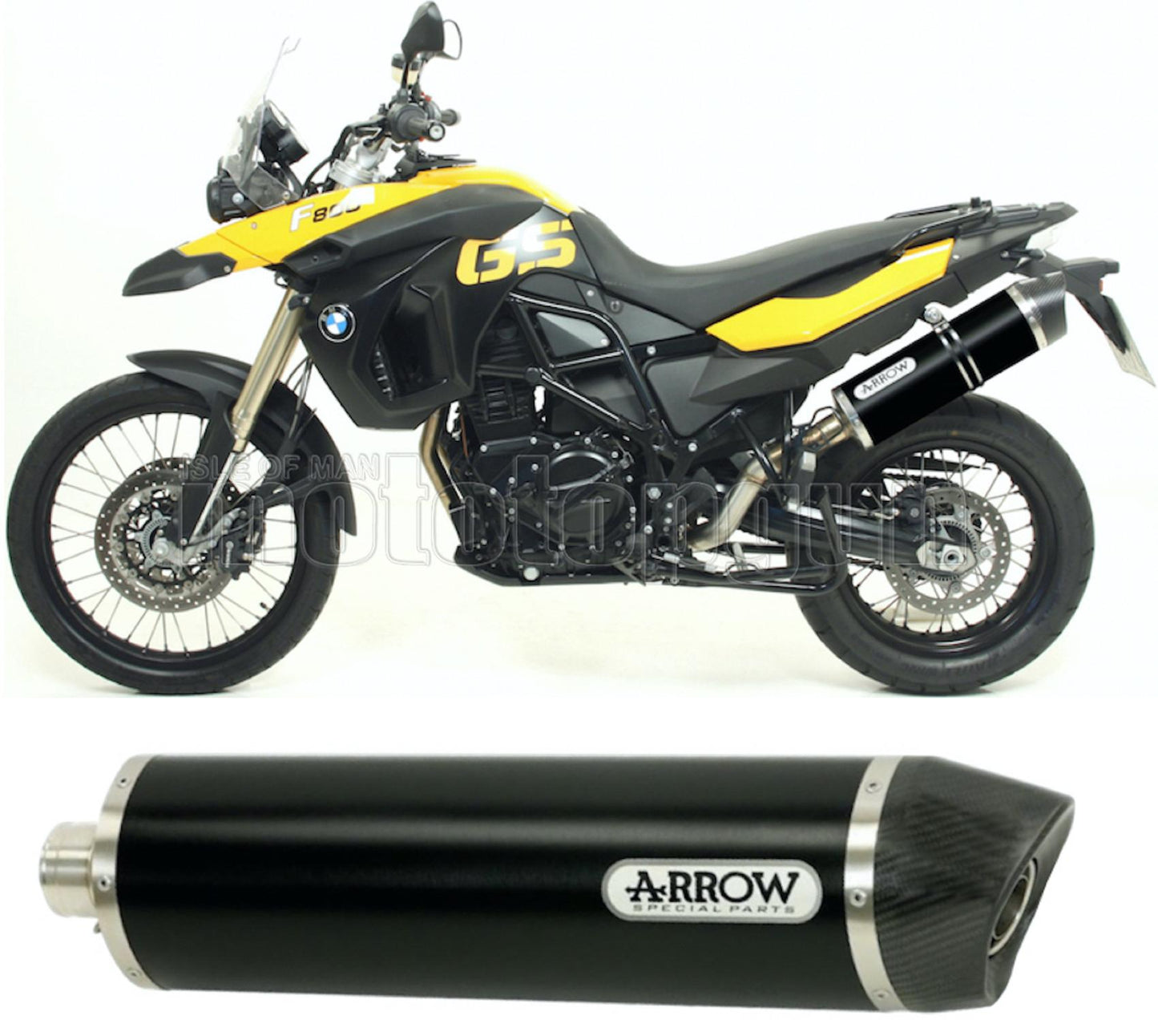 SCARICO OMOLOGATO ARROW MAXI RACE-TECH IN ALLUMINIO NERO CON FONDELLO IN CARBY COMPATIBILE CON BMW F800 F-800 GS 08/16