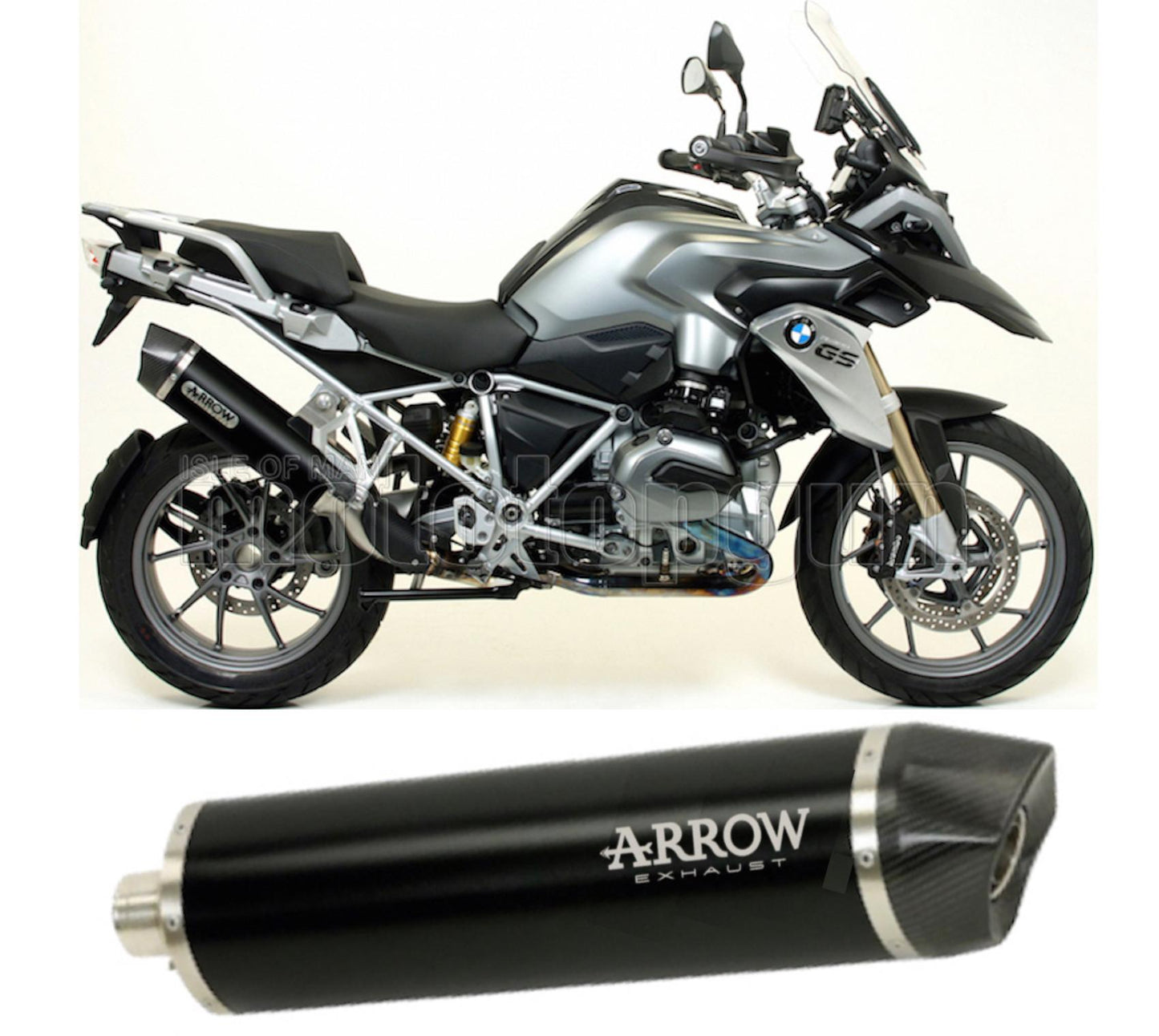 SCARICO COMPLETO OMOLOGATO OPEN ARROW MAXI RACE-TECH IN ALLUMINIO NERO CON FONDELLO IN CARBY COMPATIBILE CON BMW R1200 R-1200 GS 13/18