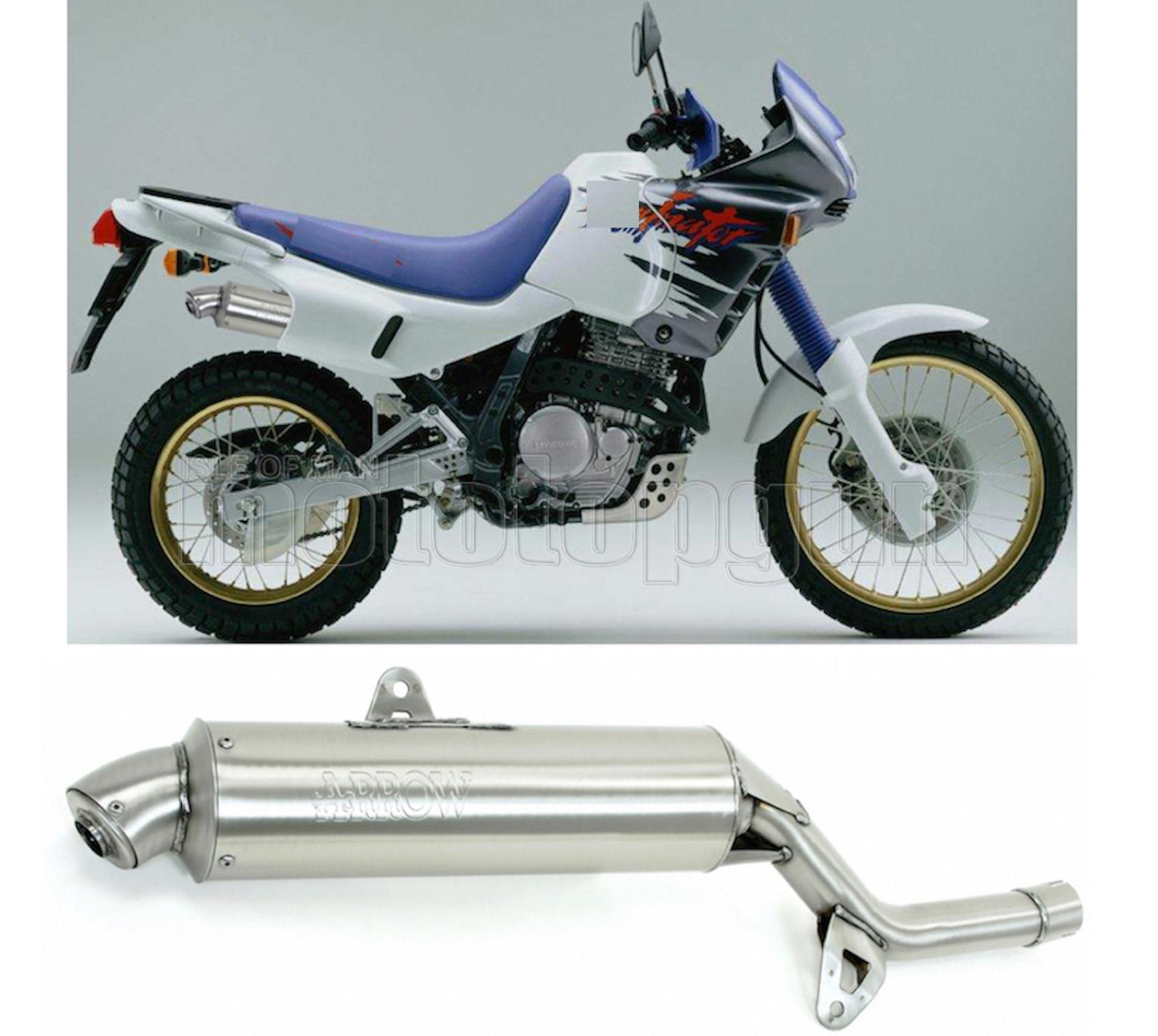 SCARICO OMOLOGATO ARROW PARIS DACAR IN INOX CON FONDELLO IN INOX COMPATIBILE CON HONDA NX 650 DOMINATOR 94/95