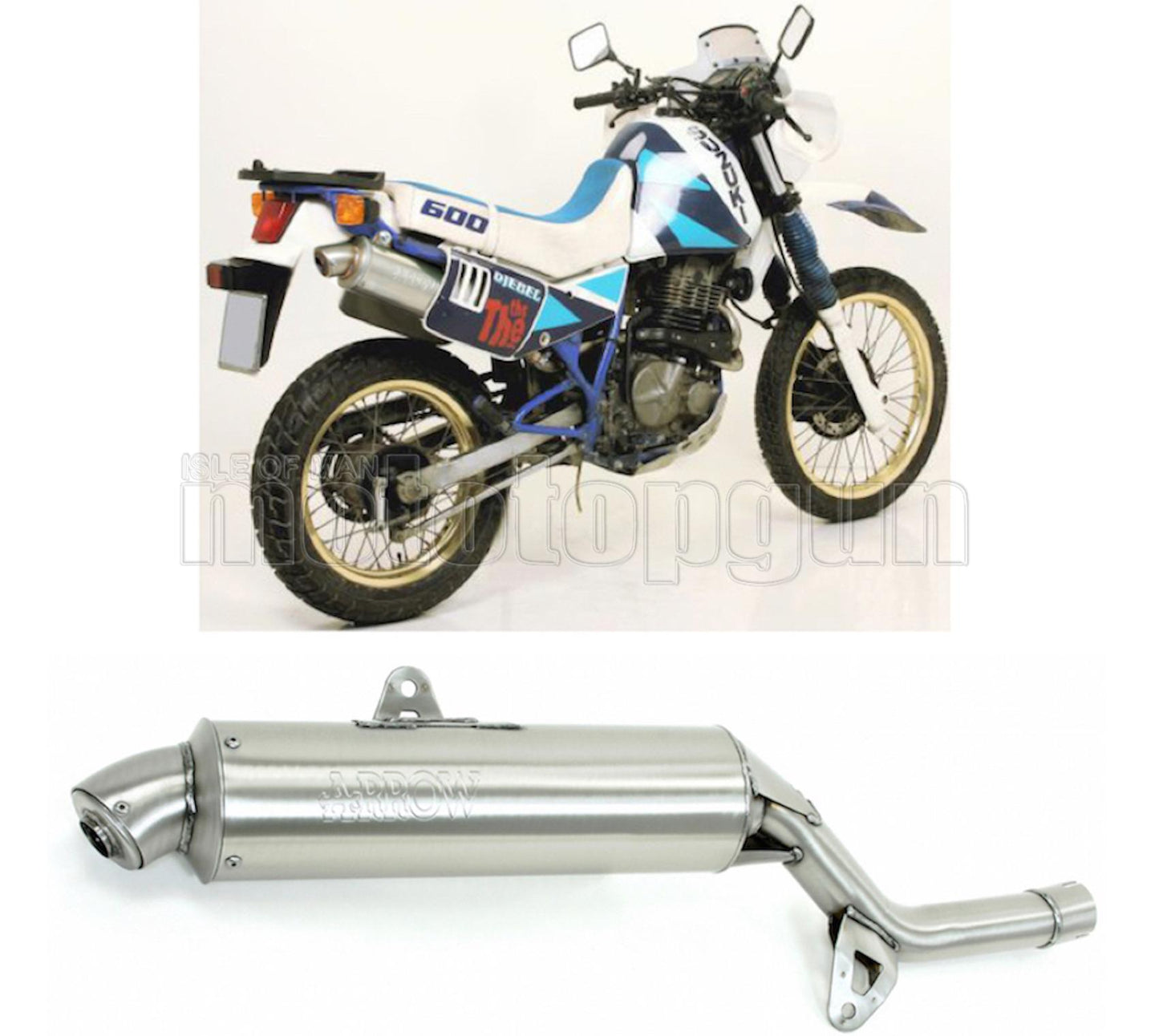 SCARICO OMOLOGATO ARROW PARIS DACAR IN INOX CON FONDELLO IN INOX COMPATIBILE CON SUZUKI DR 600 S 85/90