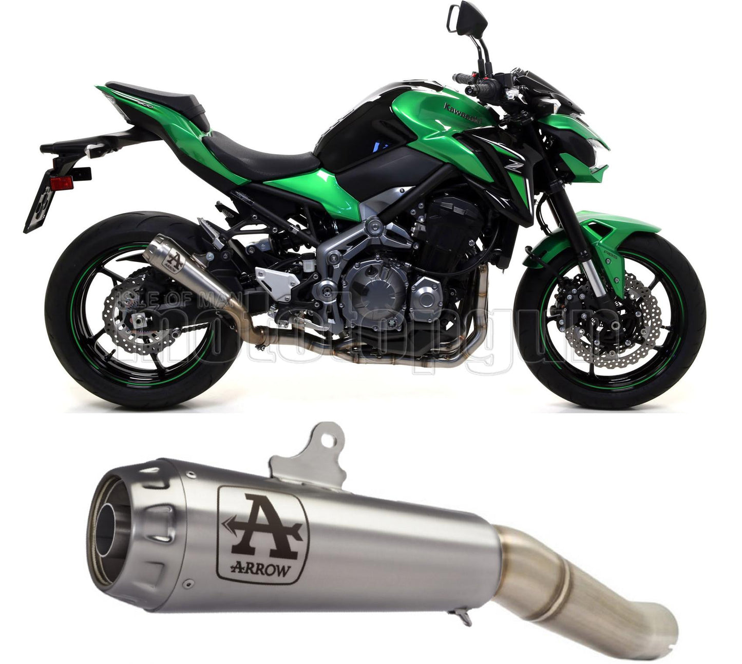 SCARICO OMOLOGATO DOPPIO TERMINALE ARROW PRO-RACE IN NICHROM CON FONDELLO IN INOX COMPATIBILE CON KAWASAKI Z900 Z-900 17/19
