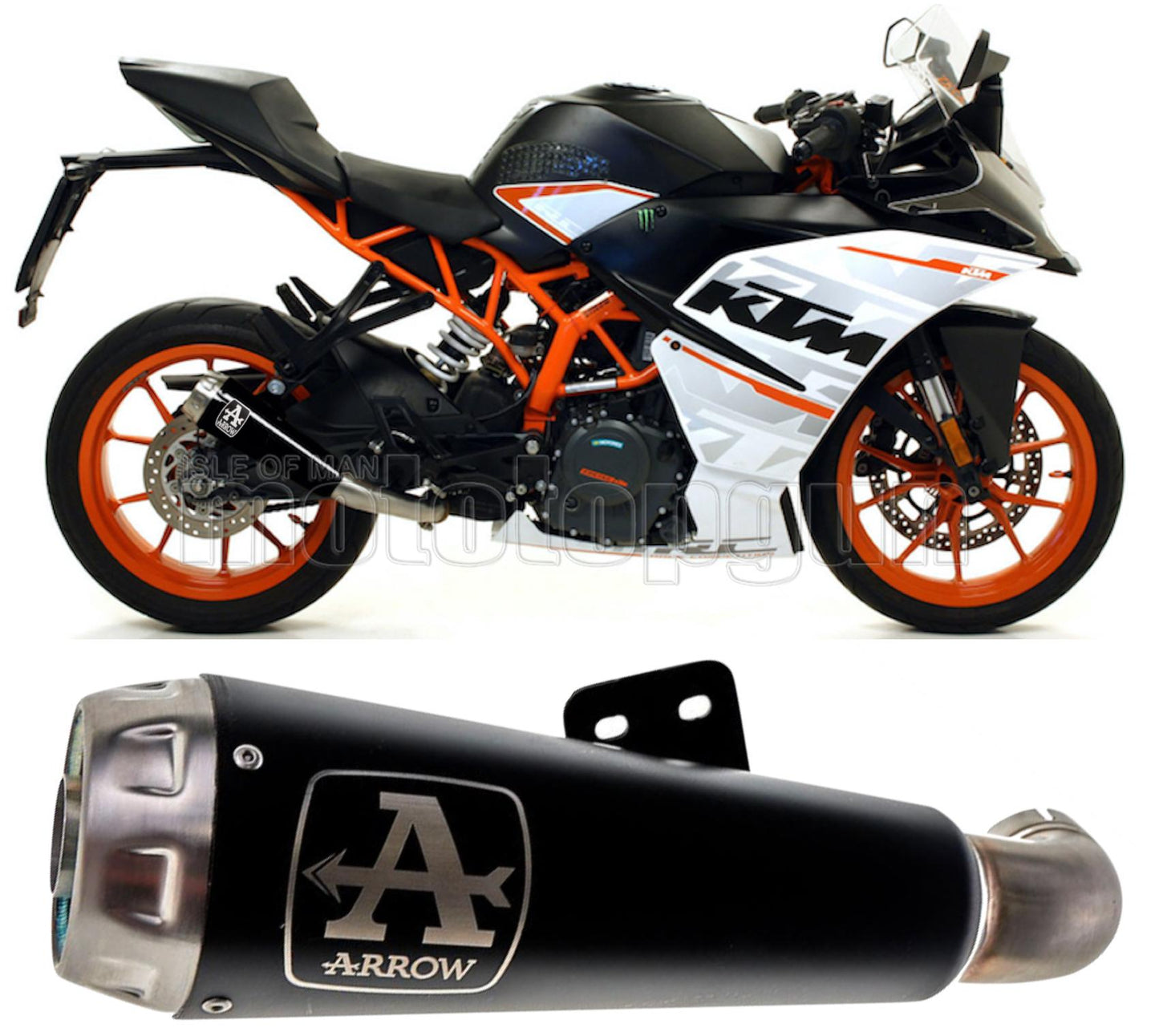 SCARICO OMOLOGATO ARROW PRO-RACE IN NICHROM NERO CON FONDELLO IN INOX COMPATIBILE CON KTM RC 390 17/20