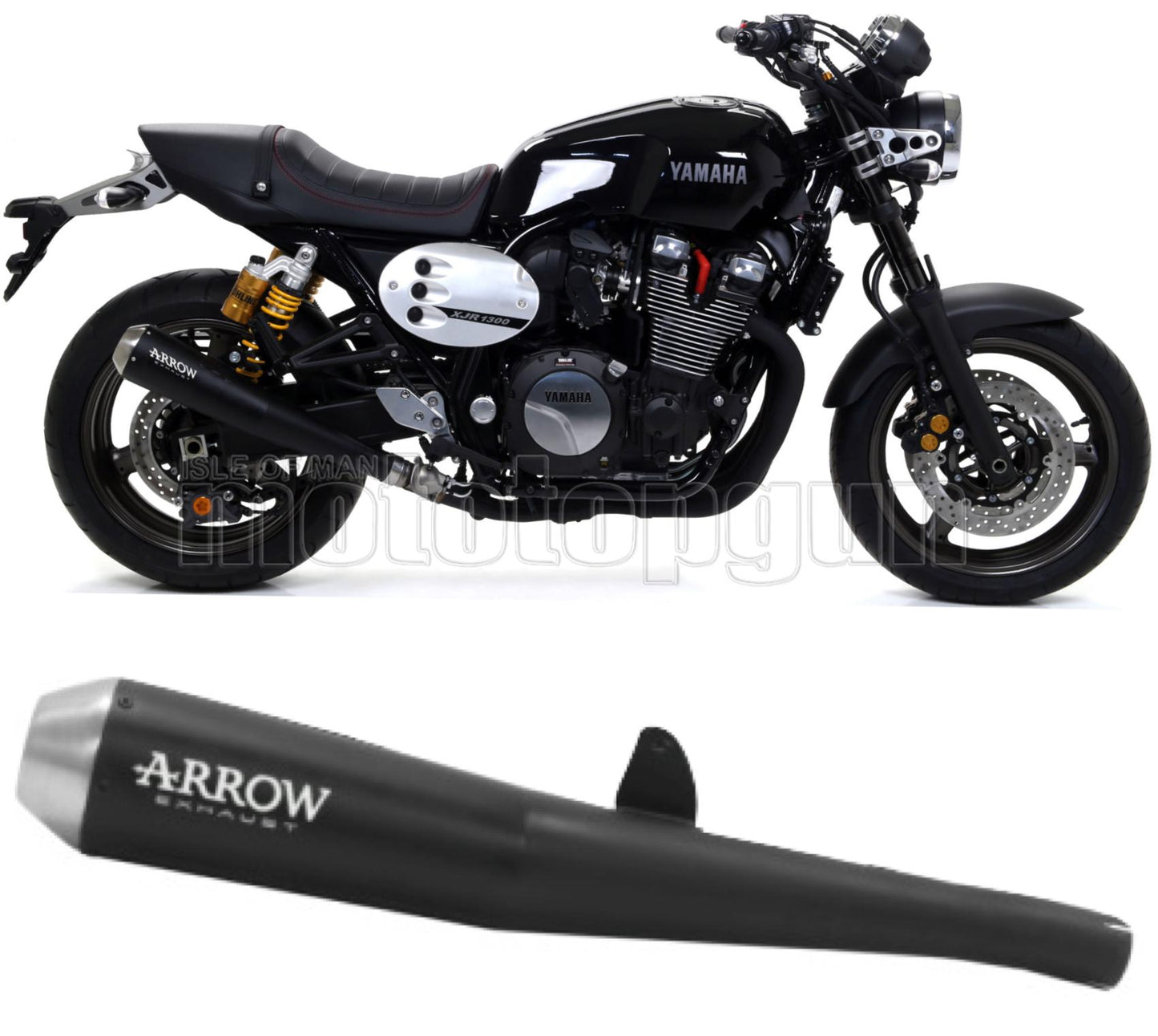 SCARICO OMOLOGATO CATALIZZATO ARROW PRO-RACING IN NICHROM NERO CON FONDELLO IN INOX COMPATIBILE CON YAMAHA XJR 1300 07/17