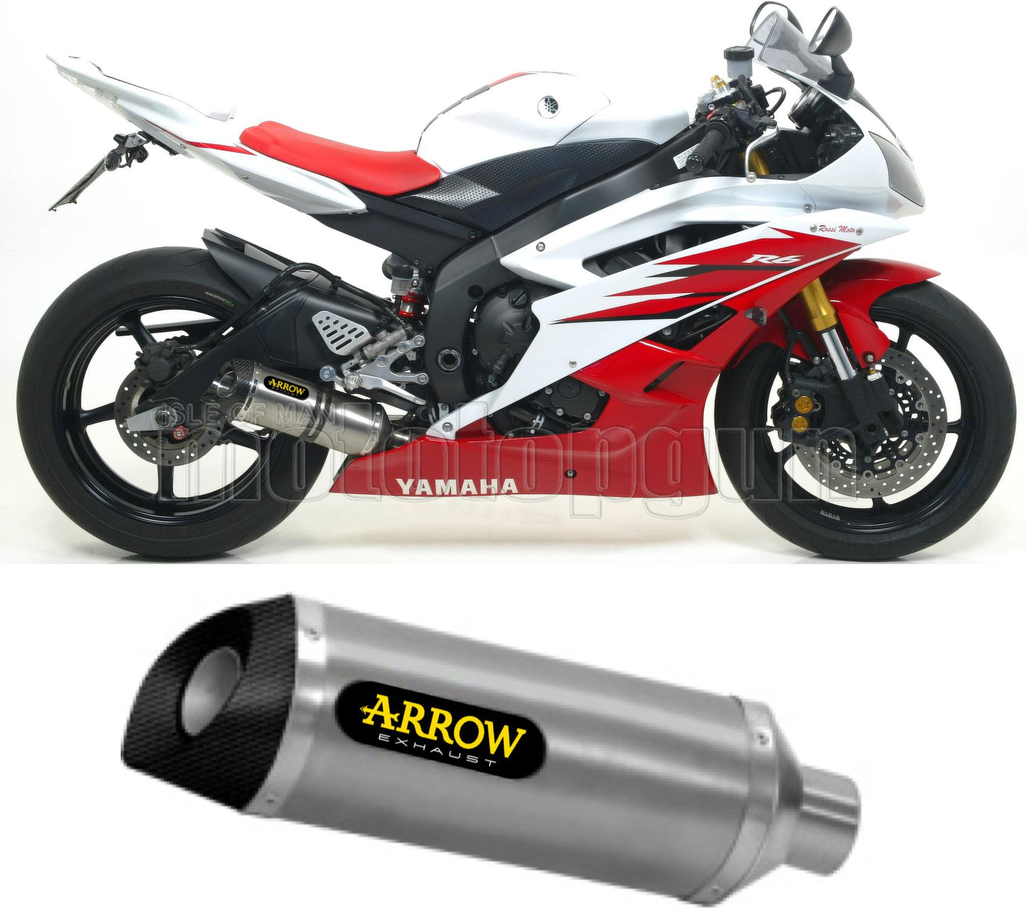 SCARICO COMPLETO OMOLOGATO OPEN BOMB ARROW THUNDER IN TITANIO CON FONDELLO IN CARBY COMPATIBILE CON YAMAHA YZF 600 R6 06/07