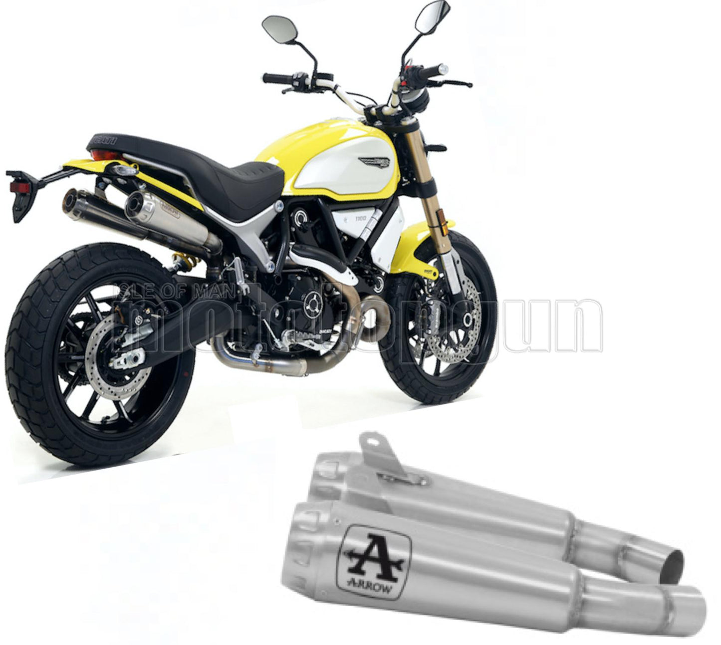 SCARICO OMOLOGATO ARROW PRO-RACE IN NICHROM CON FONDELLO IN INOX COMPATIBILE CON DUCATI SCRAMBLER 1100 18/20