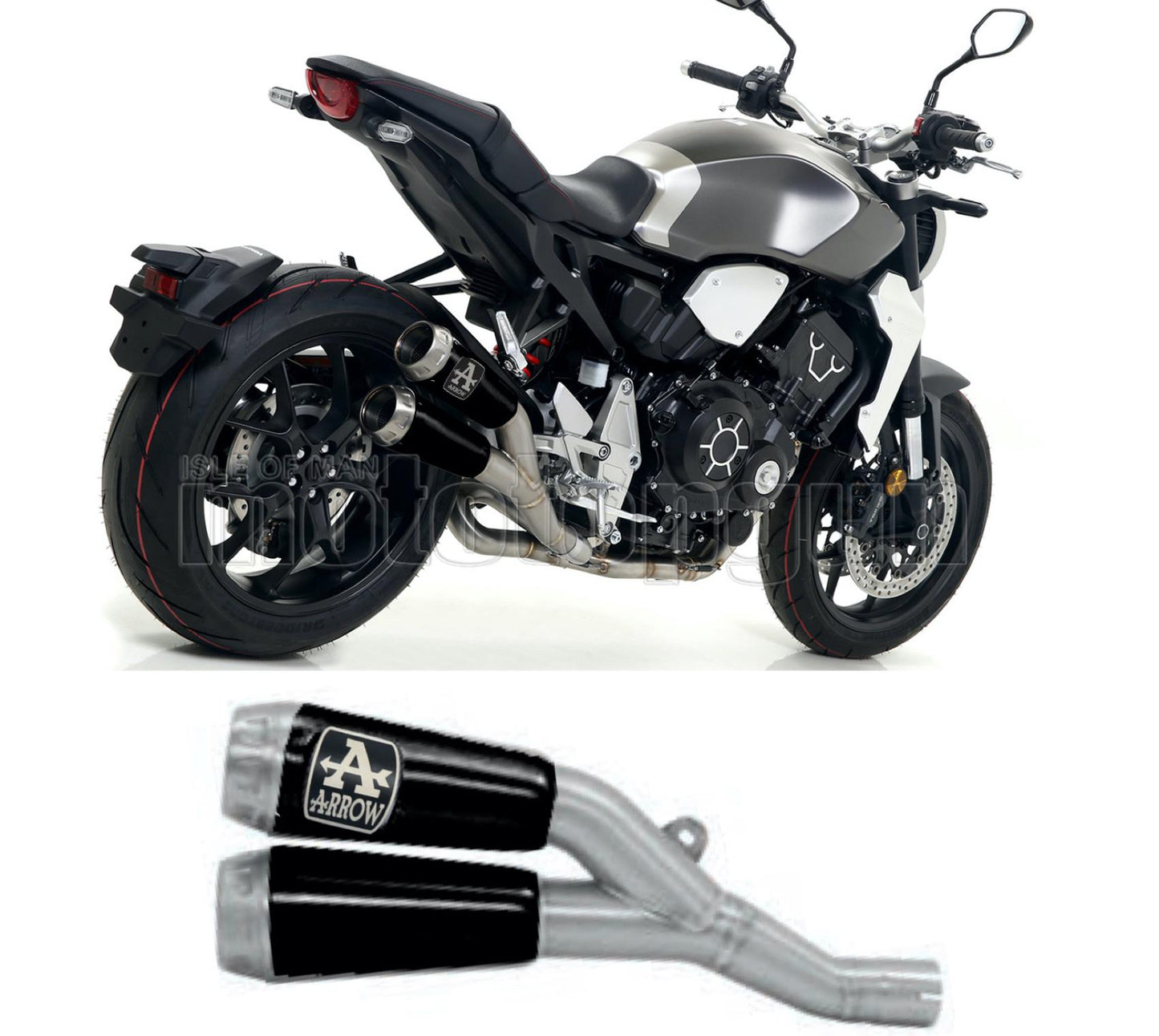 SCARICO OMOLOGATO ARROW PRO-RACE IN NICHROM NERO CON FONDELLO IN INOX COMPATIBILE CON HONDA CB 1000 R 18/23